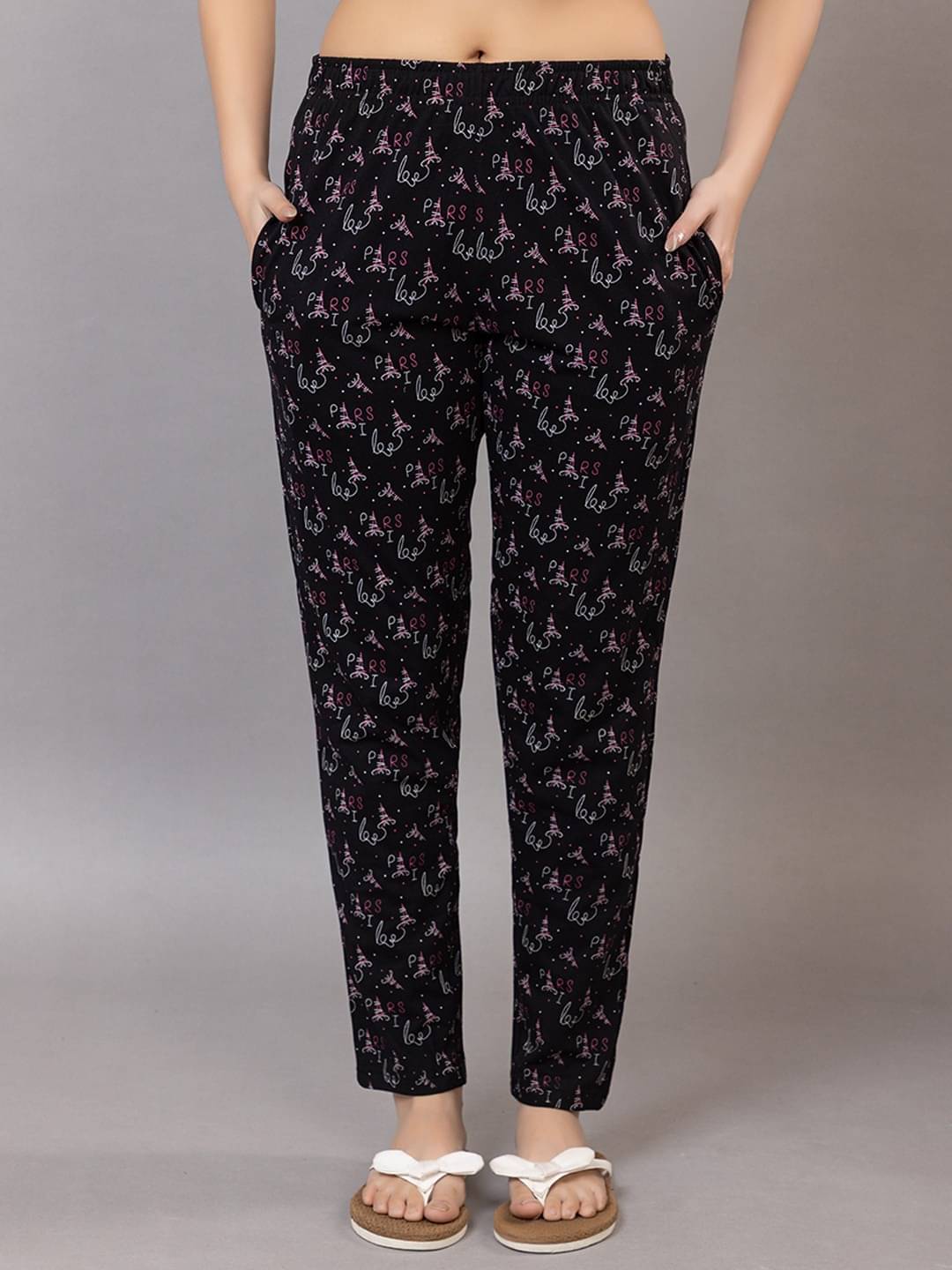     			Xenios Black Cotton Blend Women's Nightwear Pyjama ( Pack of 1 )