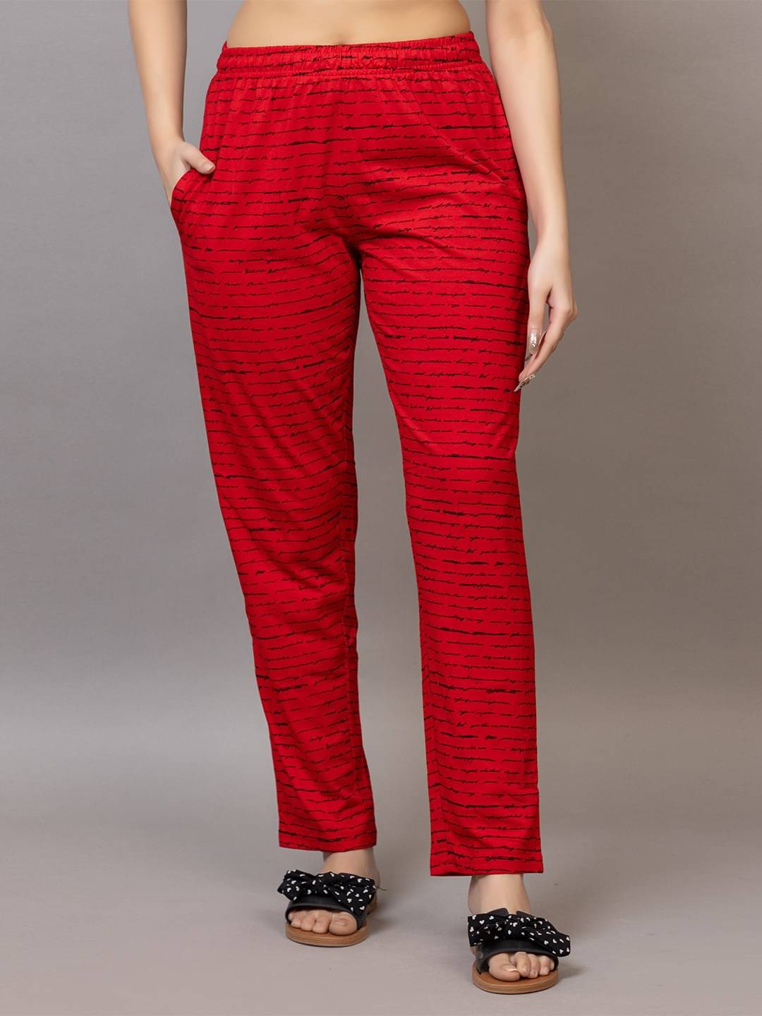     			Xenios Red Cotton Blend Women's Nightwear Pyjama ( Pack of 1 )