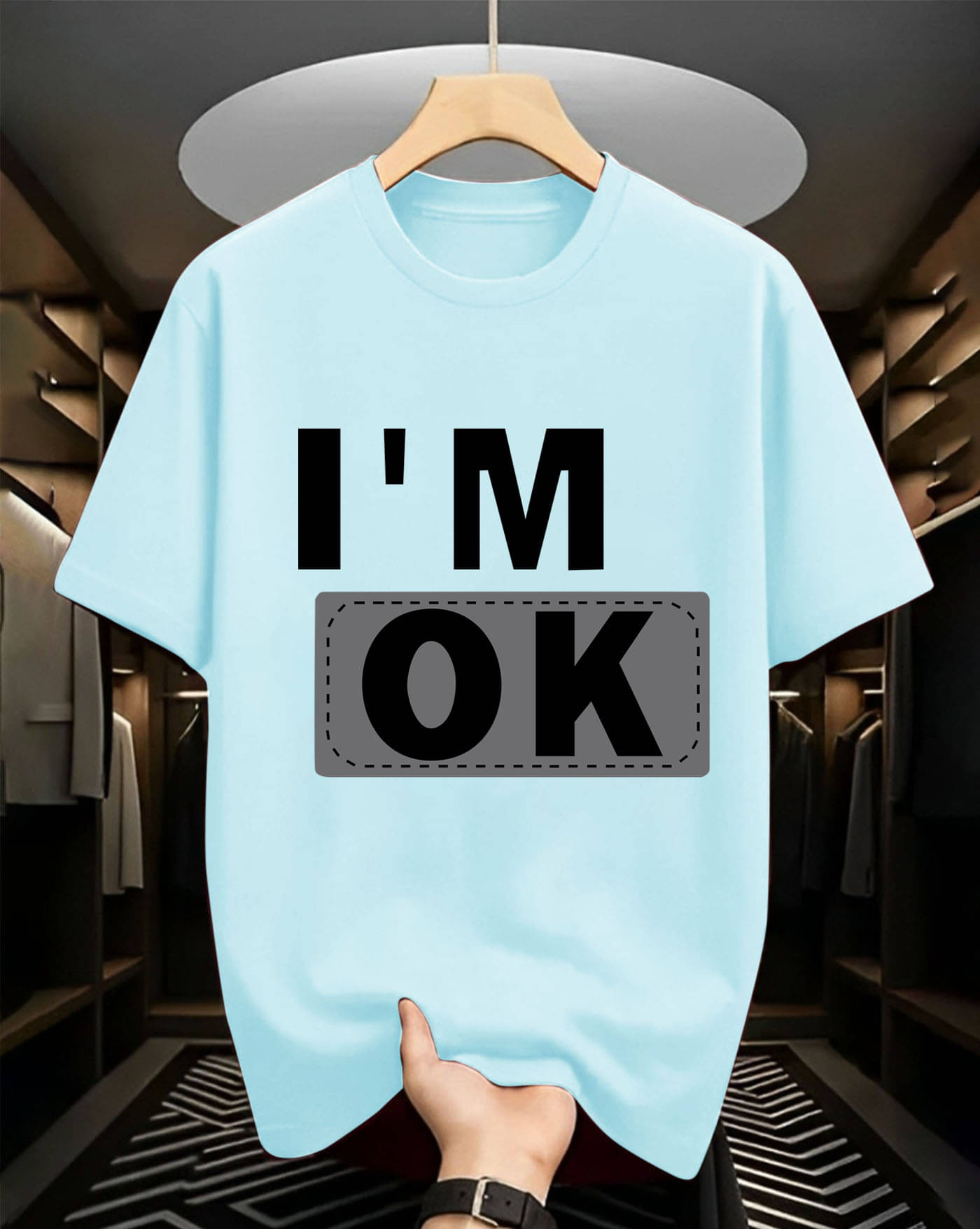 ENITOR Men Cotton Blend Oversized Fit Printed T-Shirt ( Sky Blue ) ENITOR Men Cotton Blend Oversized Fit Printed T-Shirt ( Sky Blue )