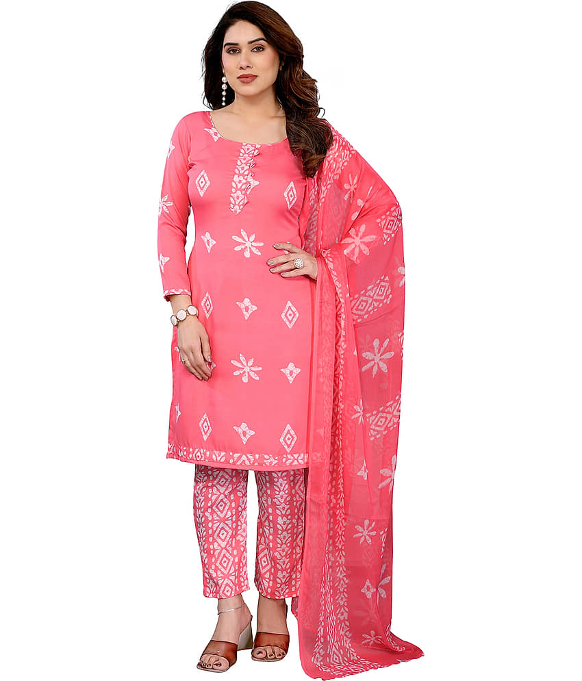 Kashvi Sarees Women Crepe Unstitched Dress Material ( PEACH ) - Unstitched Fabrics | Buy online on ZillyBuy