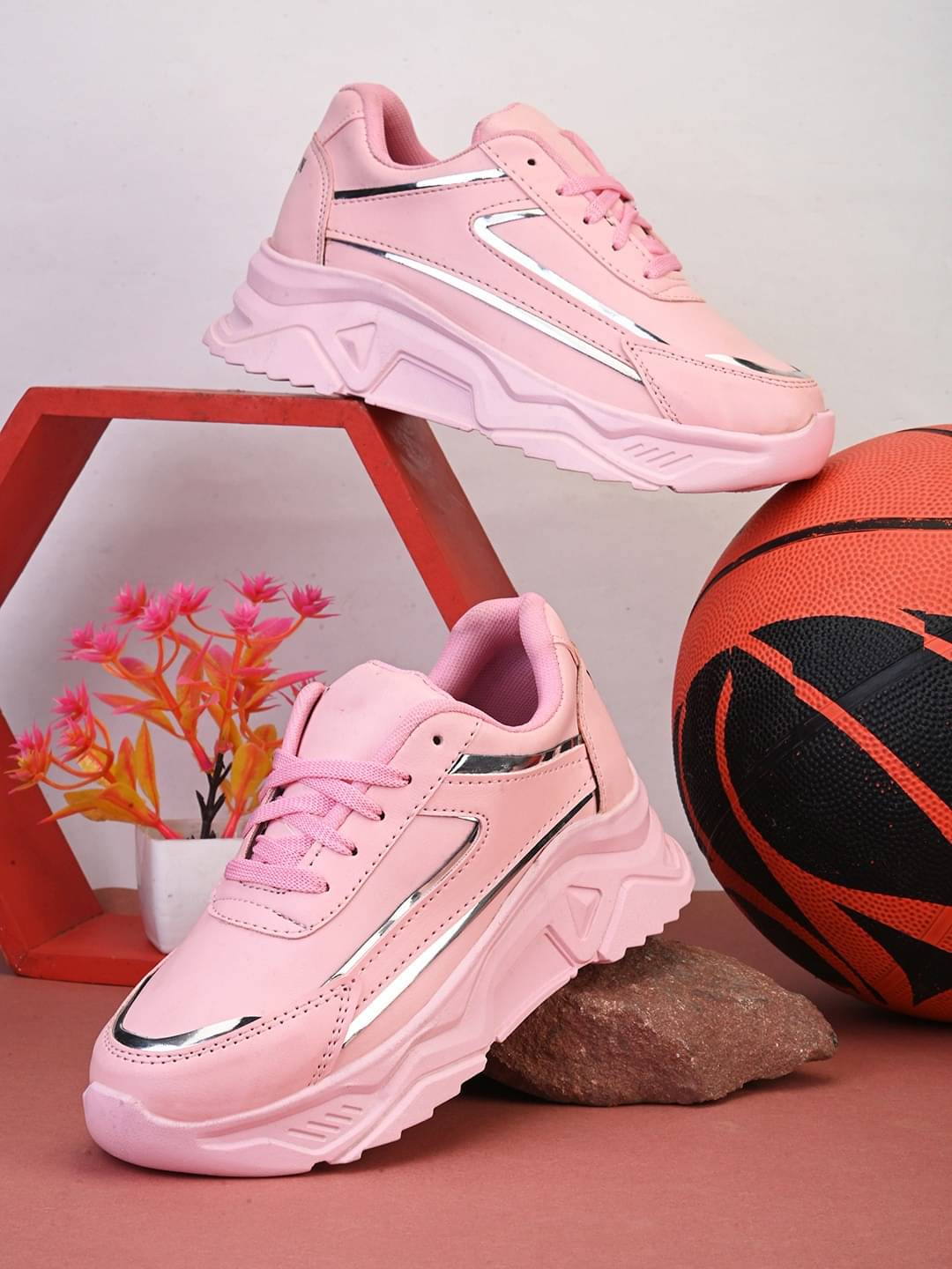     			OZJI Pink Women's Sneakers