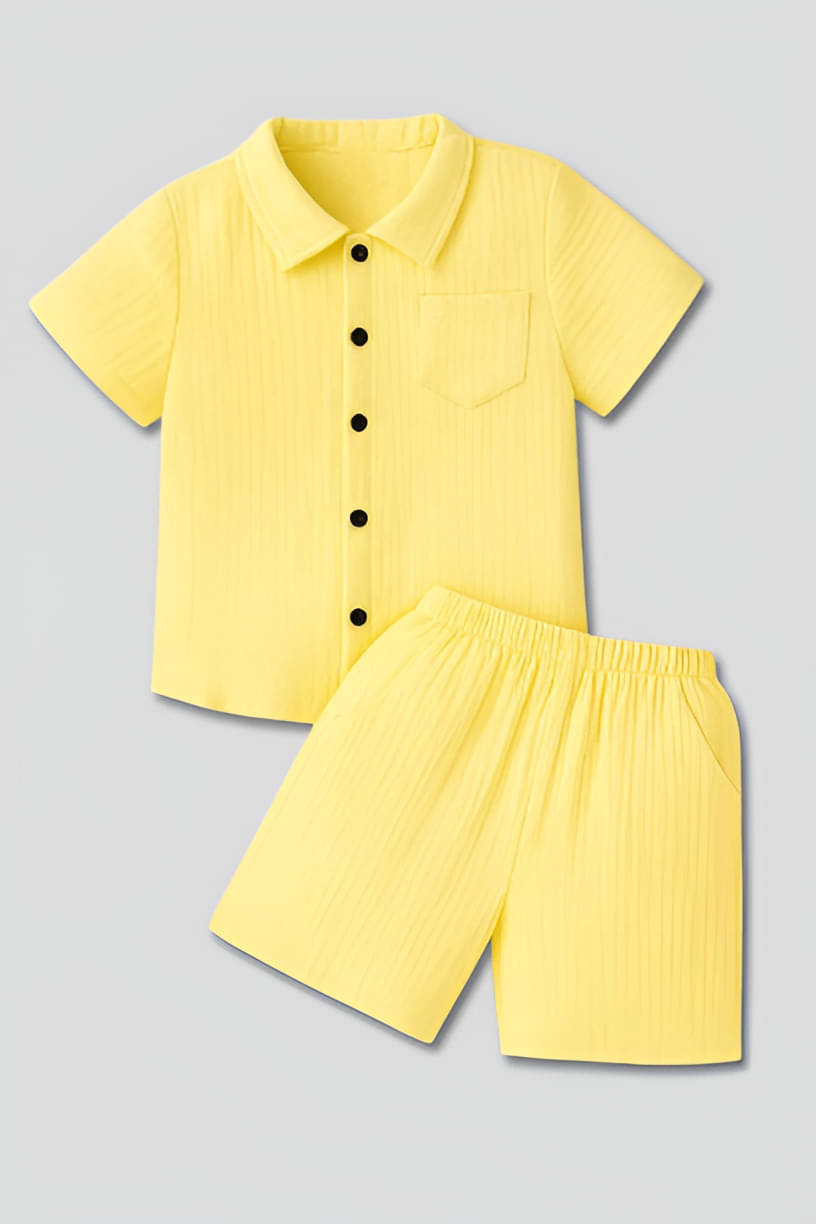     			Ocvito Pack of 1 Boys Cotton T-Shirt & Shorts Set ( Yellow )
