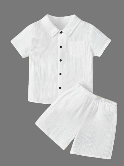     			Ocvito Pack of 1 Boys Cotton T-Shirt & Shorts Set ( White )