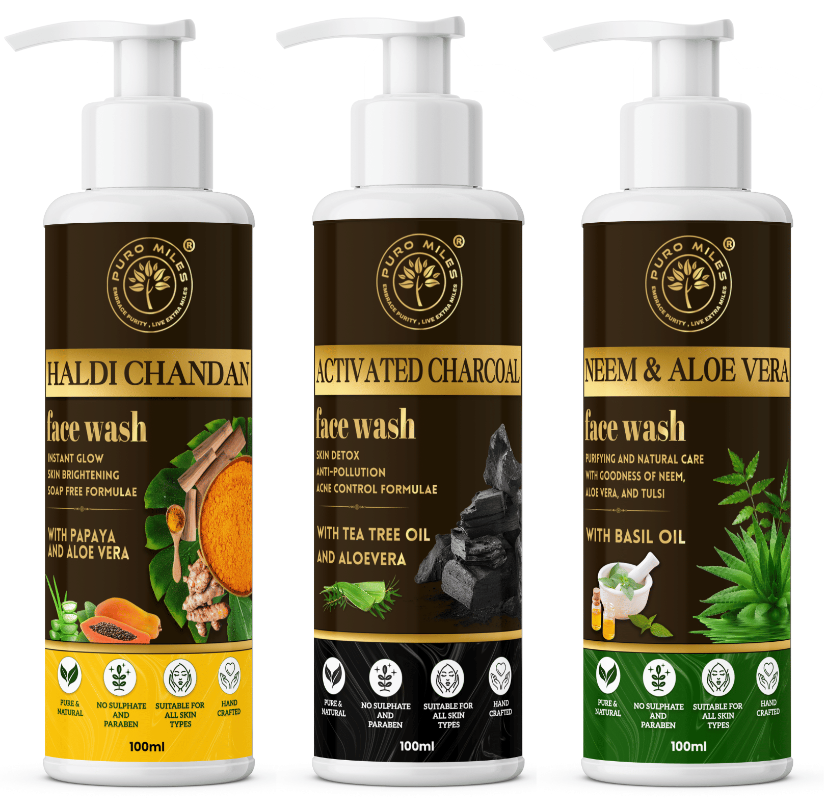     			Puromiles - Daily Use Face Wash For All Skin Type ( Pack of 3 )