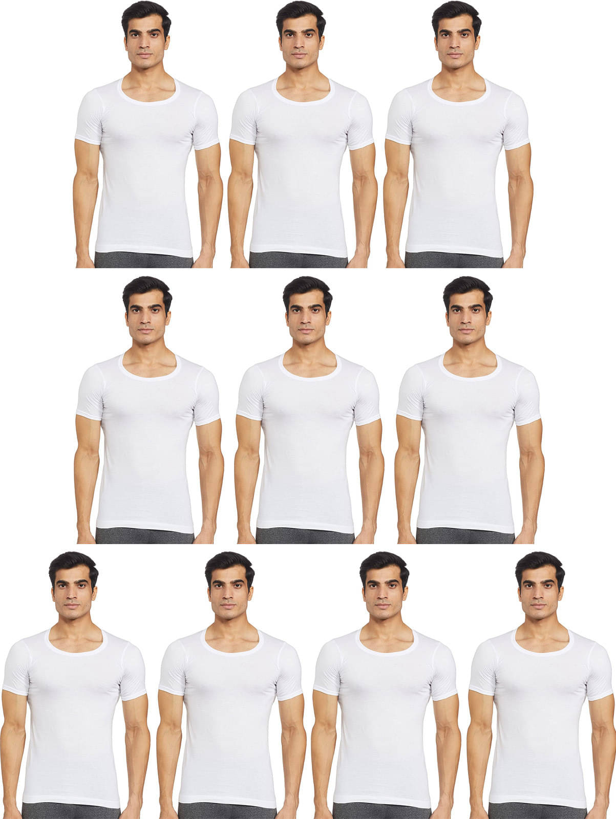 Rupa Frontline Pack of 10 Cotton Basic Vest For Men ( White ) Rupa Frontline Pack of 10 Cotton Basic Vest For Men ( White )