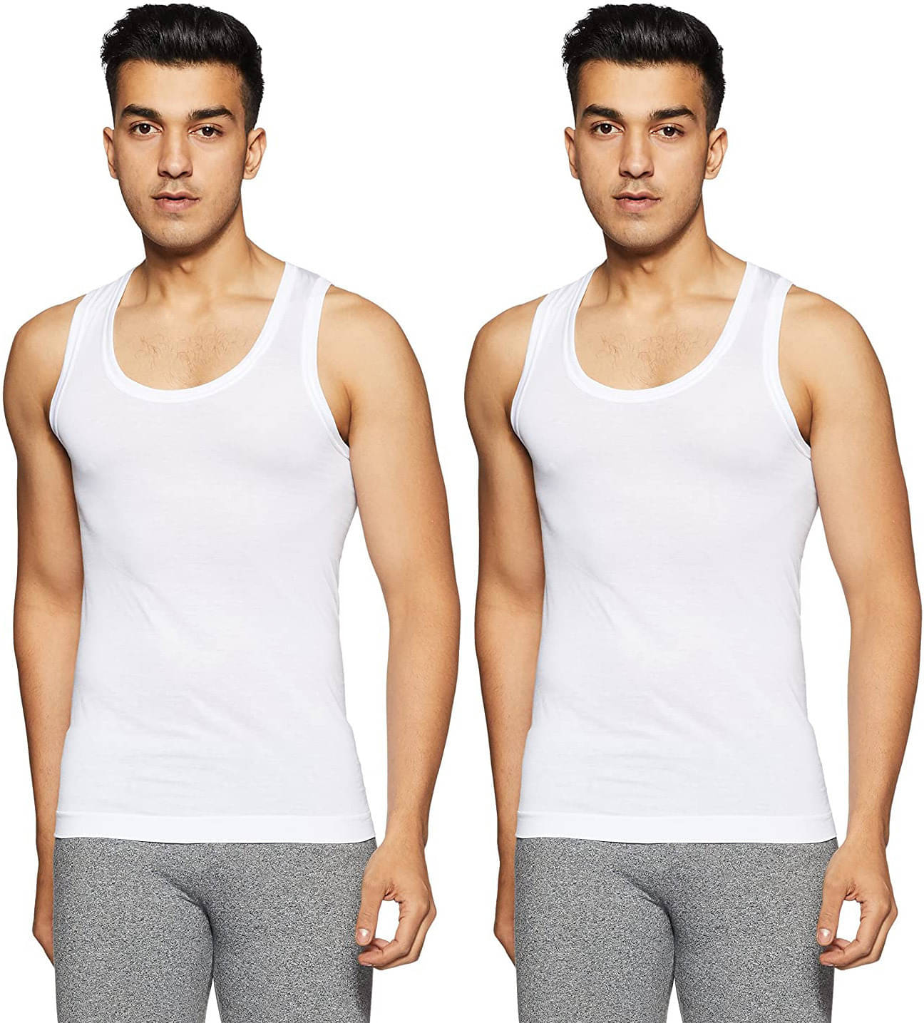     			Rupa Frontline Pack of 2 Cotton Basic Vest For Men ( White )
