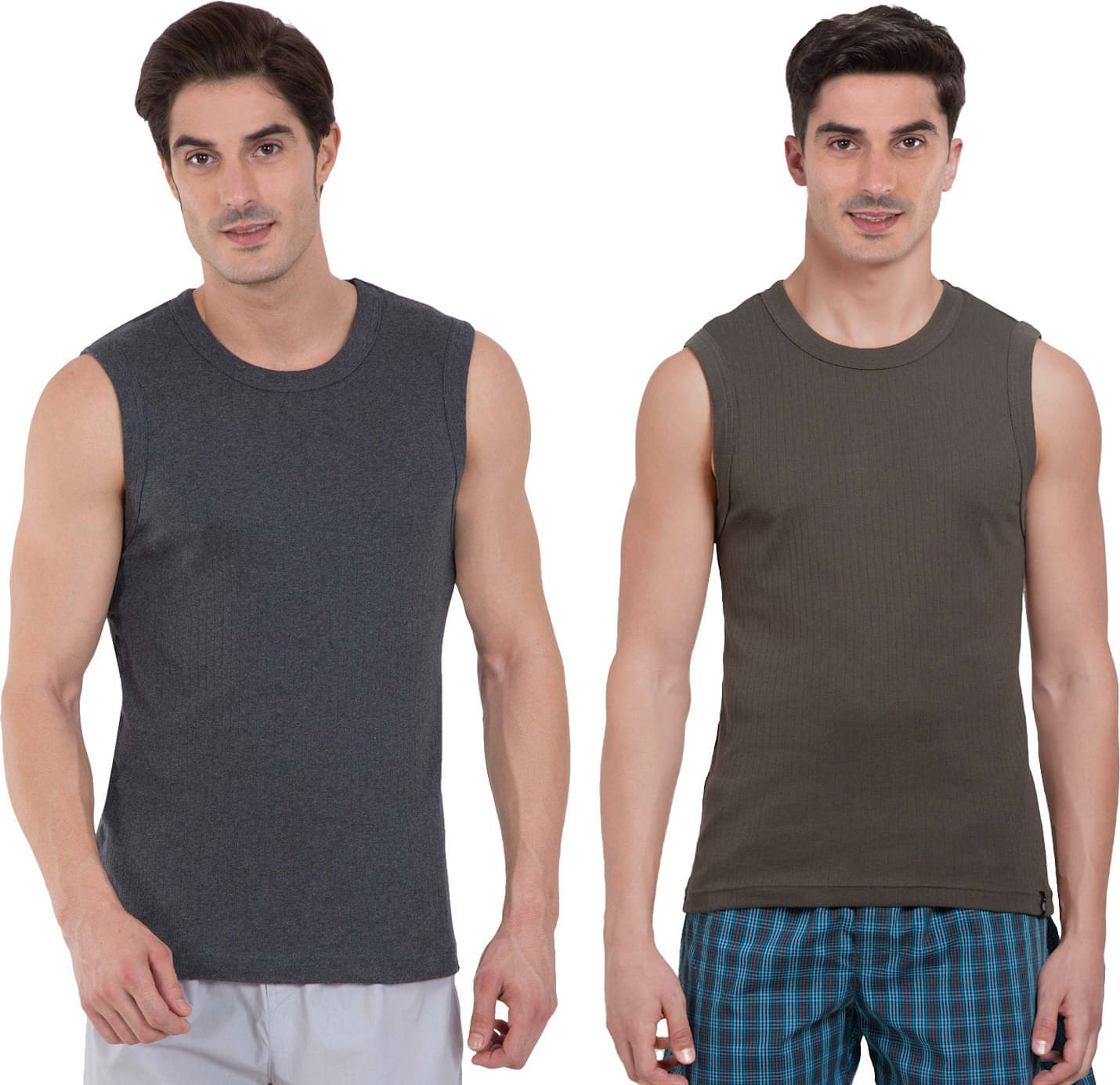     			Rupa Frontline Pack of 2 Cotton Basic Vest For Men ( Multicolor )