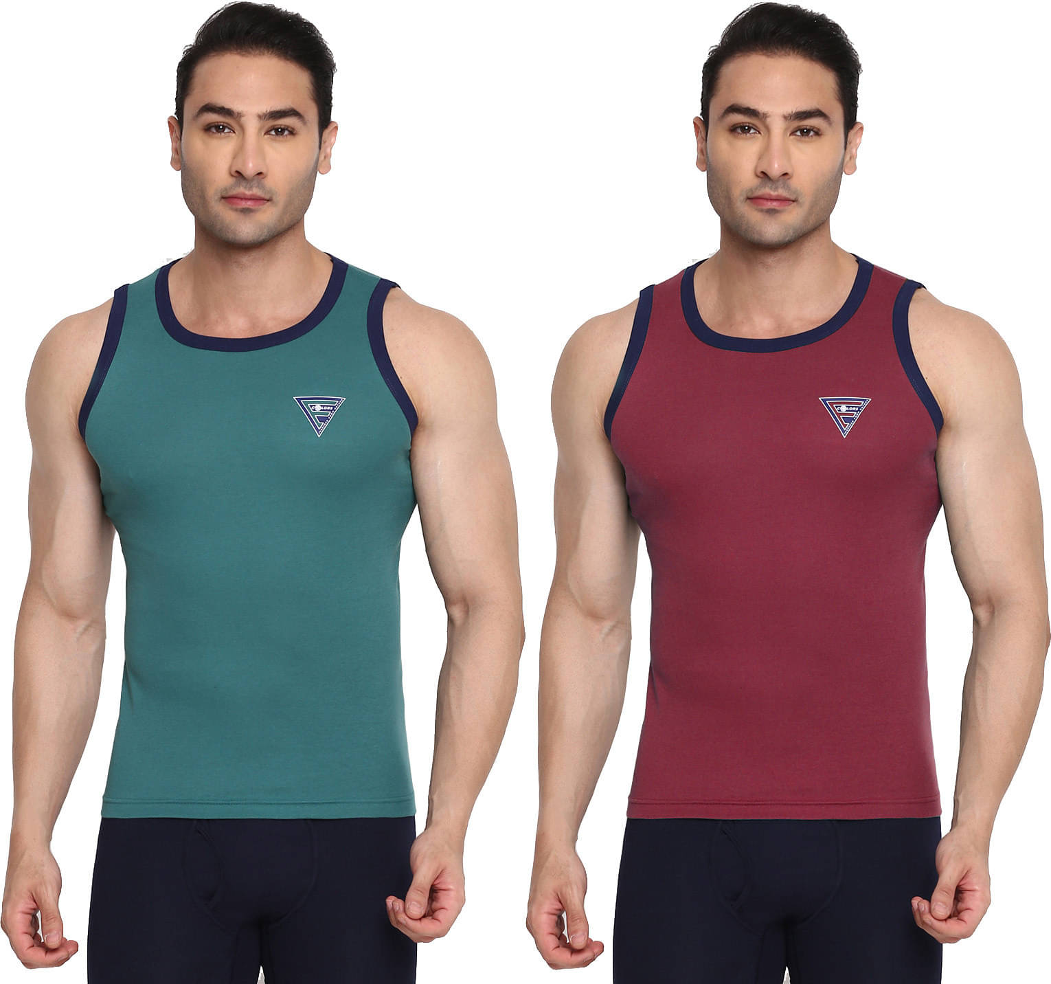 Rupa Frontline Pack of 2 Cotton Basic Vest For Men ( Multicolor ) Rupa Frontline Pack of 2 Cotton Basic Vest For Men ( Multicolor )