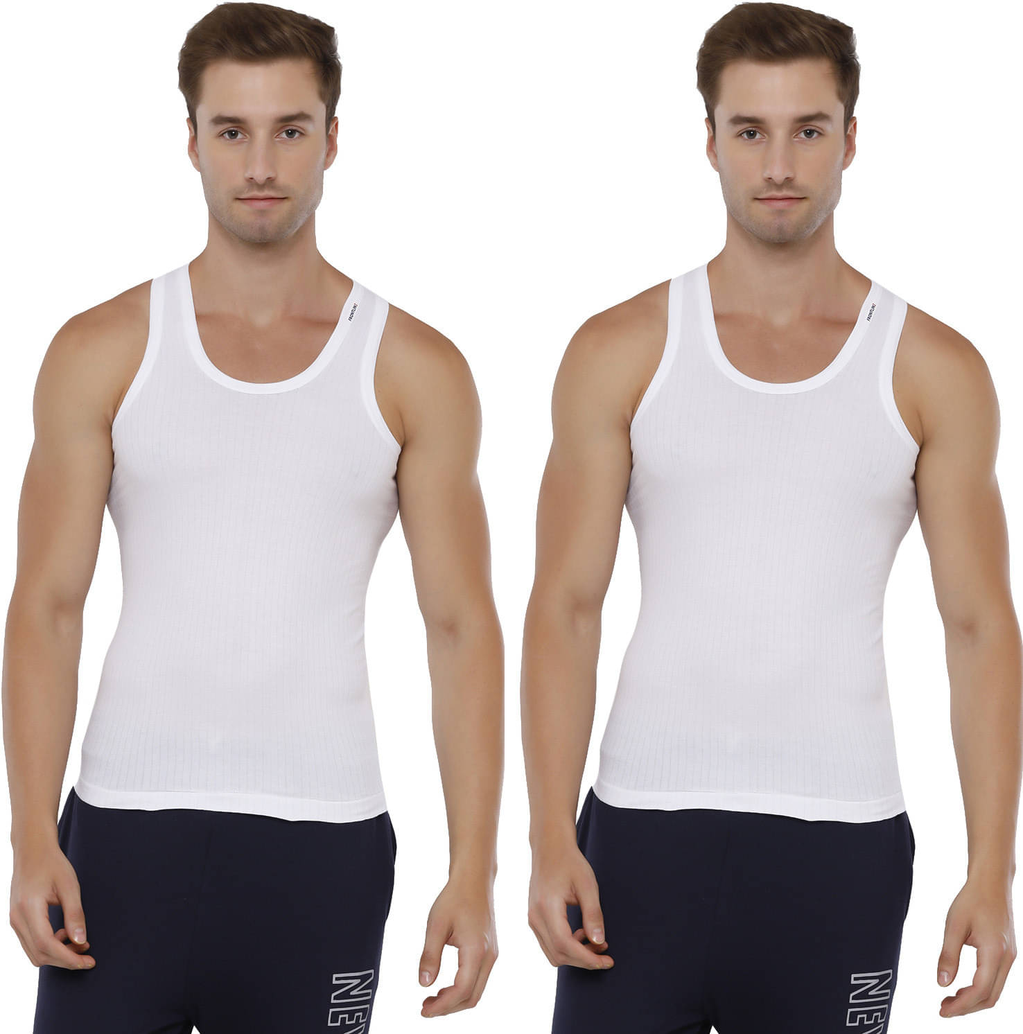     			Rupa Frontline Pack of 2 Cotton Basic Vest For Men ( White )