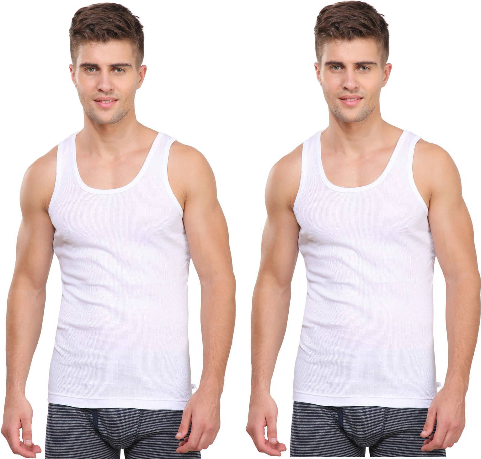     			Rupa Frontline Pack of 2 Cotton Basic Vest For Men ( White )