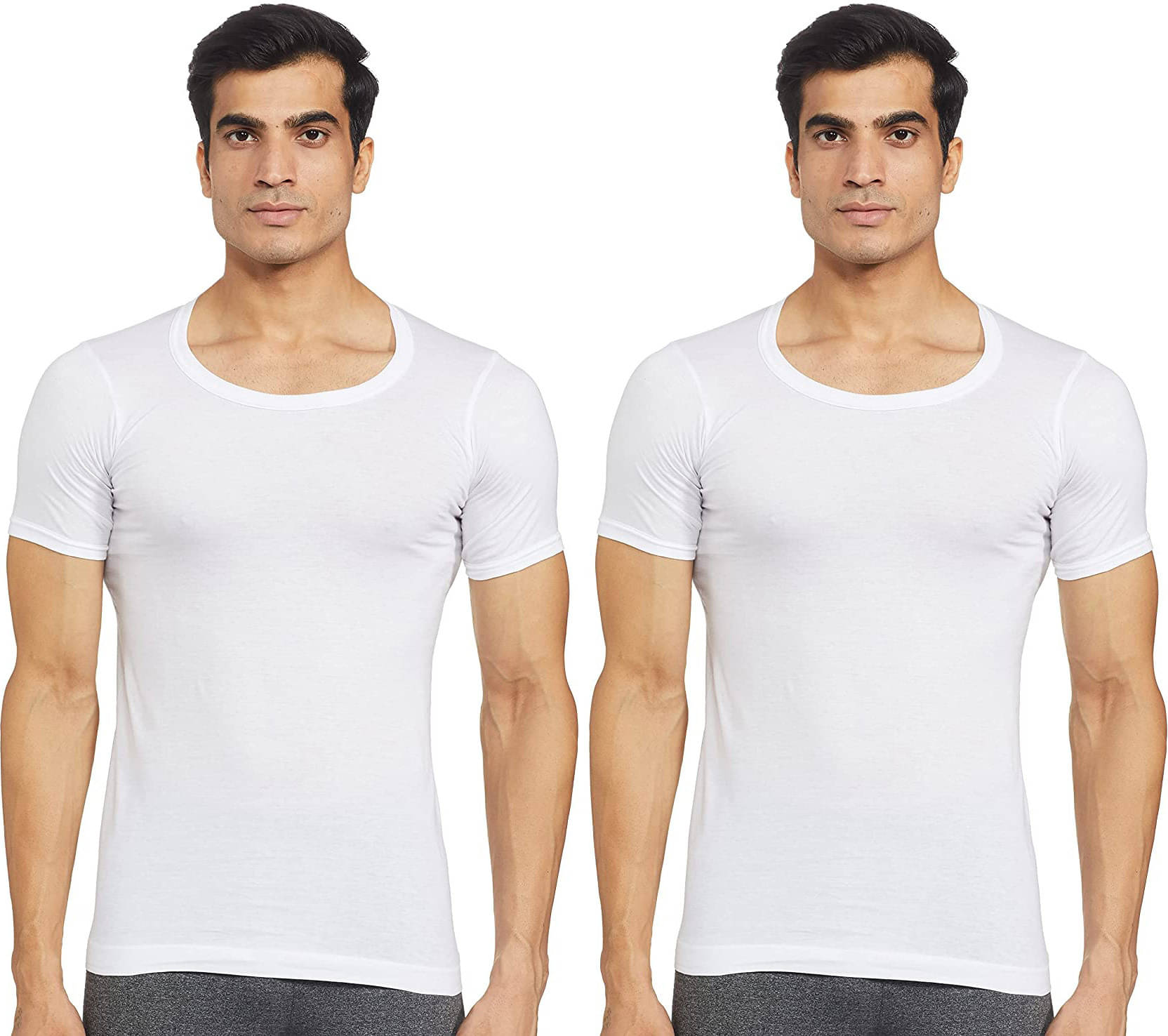     			Rupa Frontline Pack of 2 Cotton Basic Vest For Men ( White )