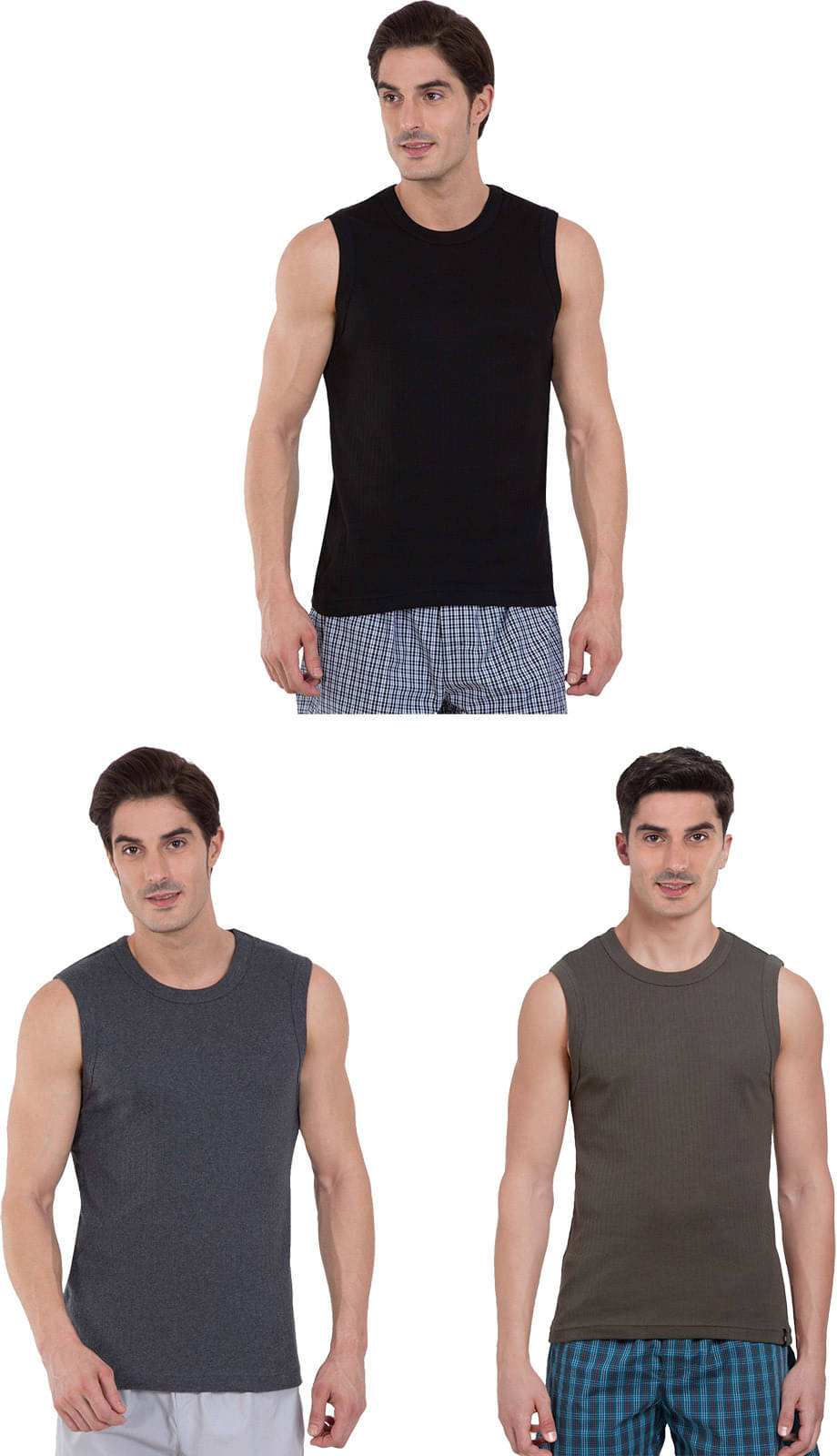 Rupa Frontline Pack of 3 Cotton Basic Vest For Men ( Multicolor ) Rupa Frontline Pack of 3 Cotton Basic Vest For Men ( Multicolor )