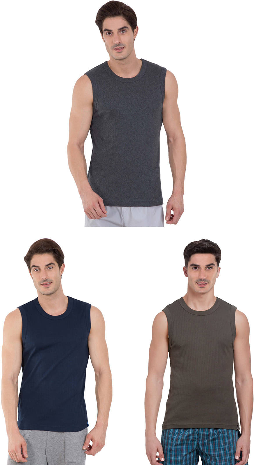 Rupa Frontline Pack of 3 Cotton Basic Vest For Men ( Multicolor ) Rupa Frontline Pack of 3 Cotton Basic Vest For Men ( Multicolor )