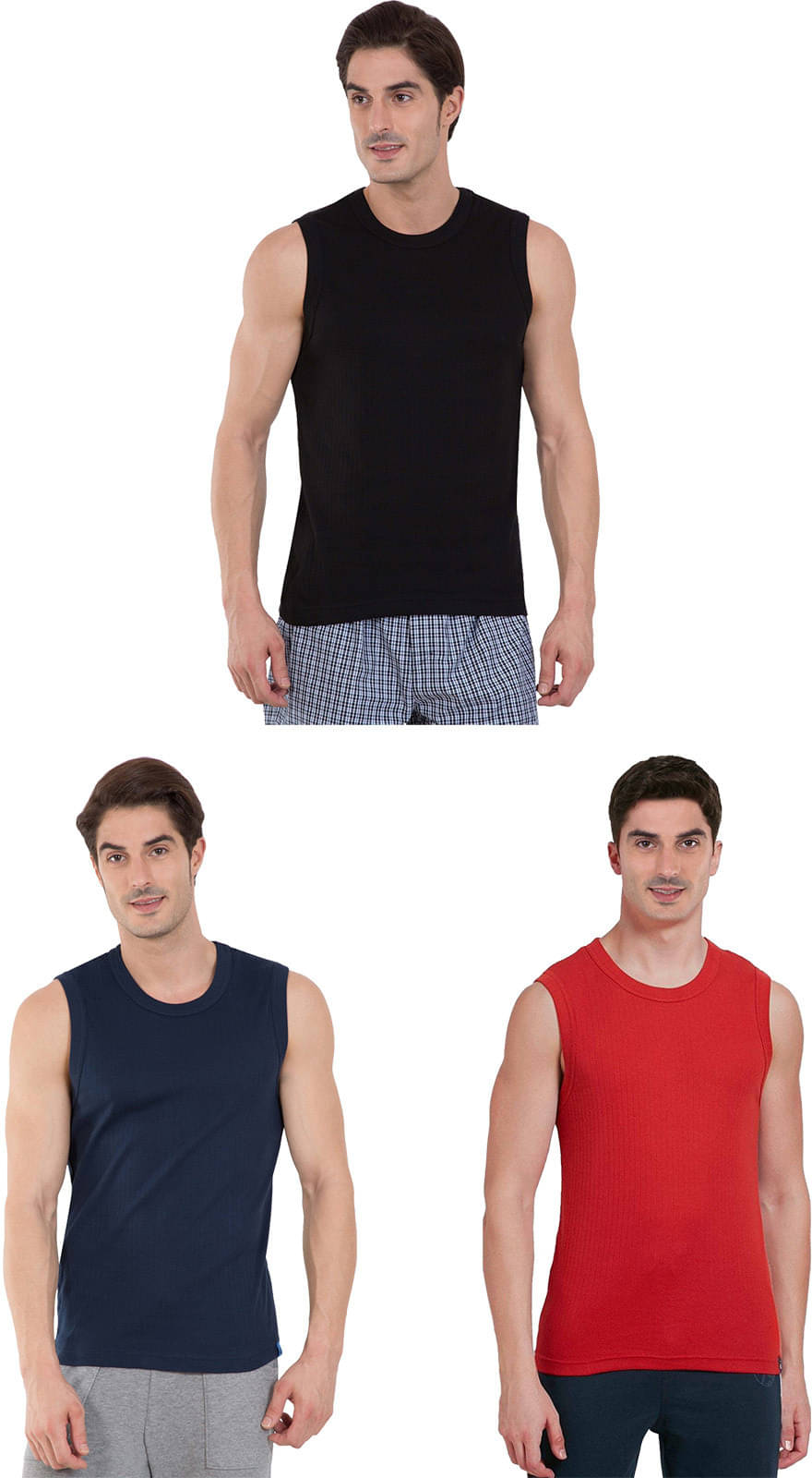 Rupa Frontline Pack of 3 Cotton Basic Vest For Men ( Multicolor ) Rupa Frontline Pack of 3 Cotton Basic Vest For Men ( Multicolor )