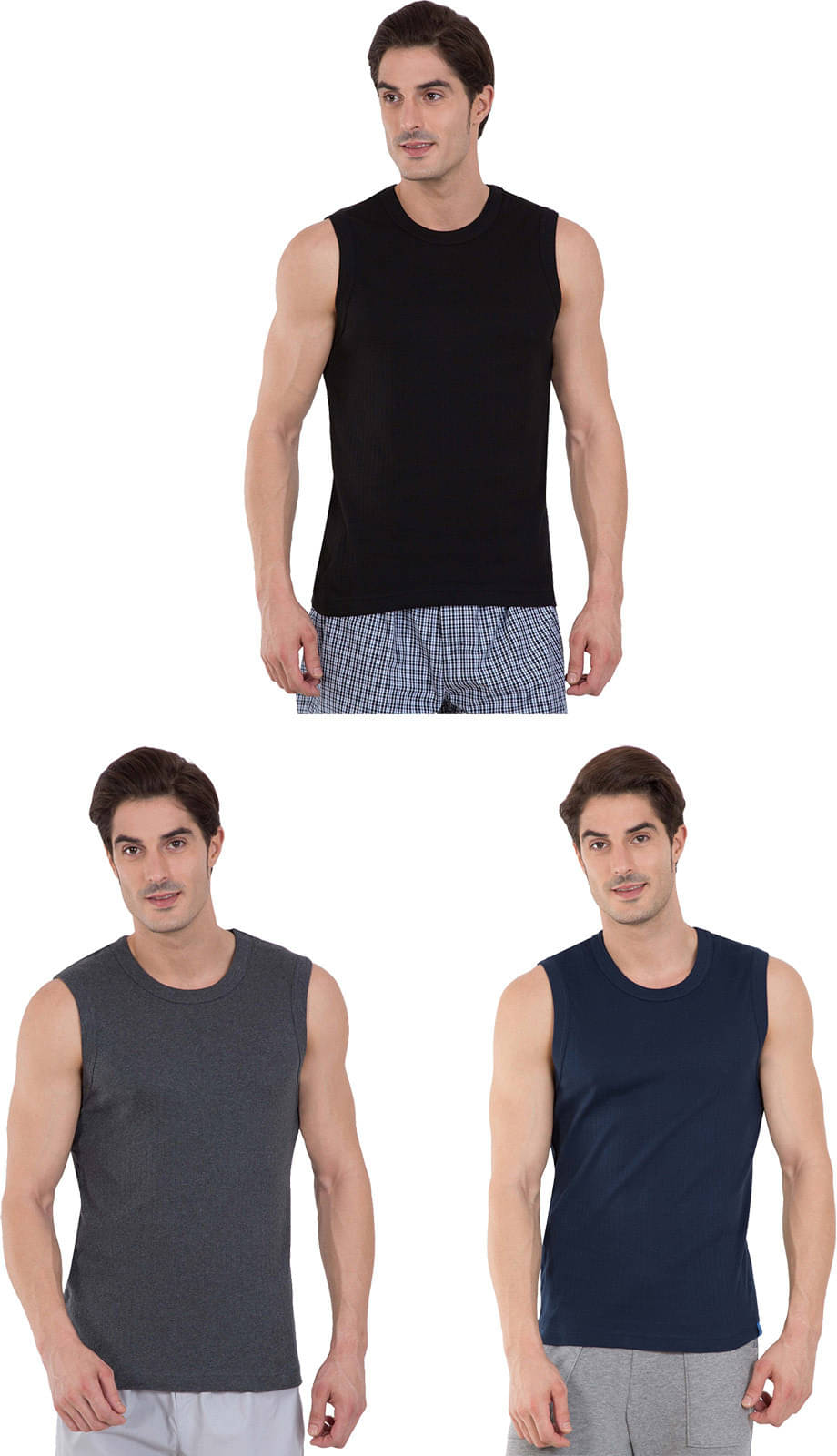 Rupa Frontline Pack of 3 Cotton Basic Vest For Men ( Multicolor ) Rupa Frontline Pack of 3 Cotton Basic Vest For Men ( Multicolor )