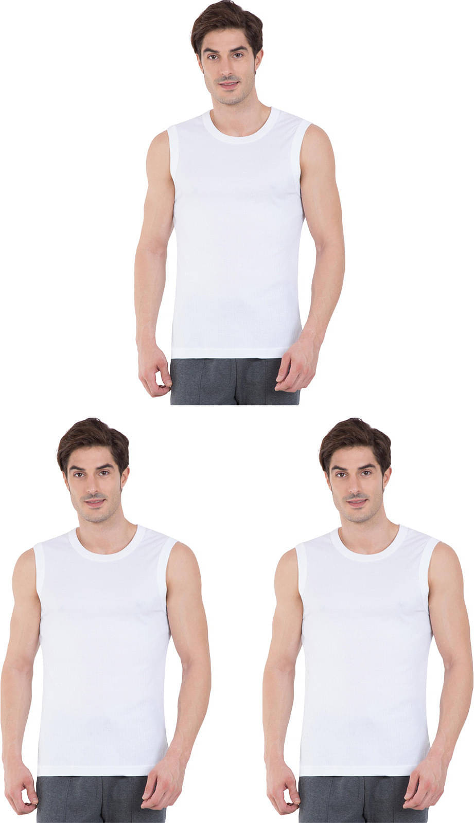 Rupa Frontline Pack of 3 Cotton Basic Vest For Men ( Multicolor ) Rupa Frontline Pack of 3 Cotton Basic Vest For Men ( Multicolor )