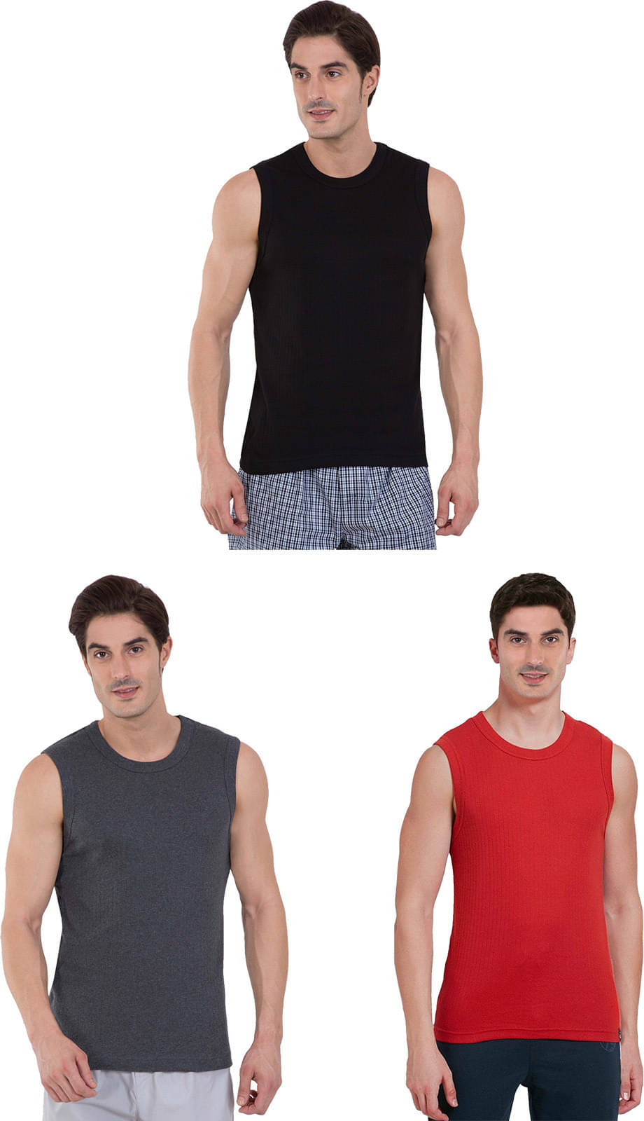 Rupa Frontline Pack of 3 Cotton Basic Vest For Men ( Multicolor ) Rupa Frontline Pack of 3 Cotton Basic Vest For Men ( Multicolor )