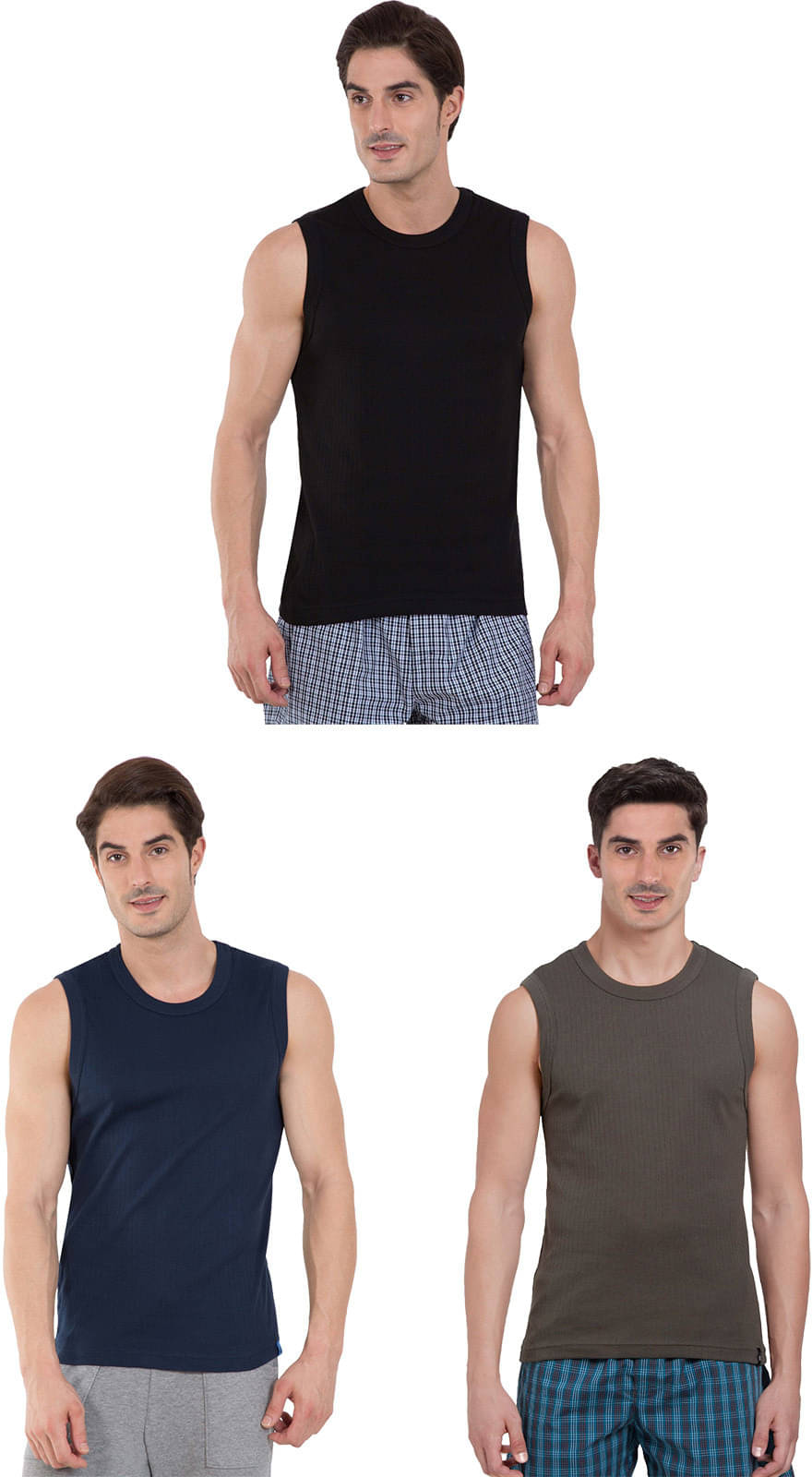 Rupa Frontline Pack of 3 Cotton Basic Vest For Men ( Multicolor ) Rupa Frontline Pack of 3 Cotton Basic Vest For Men ( Multicolor )