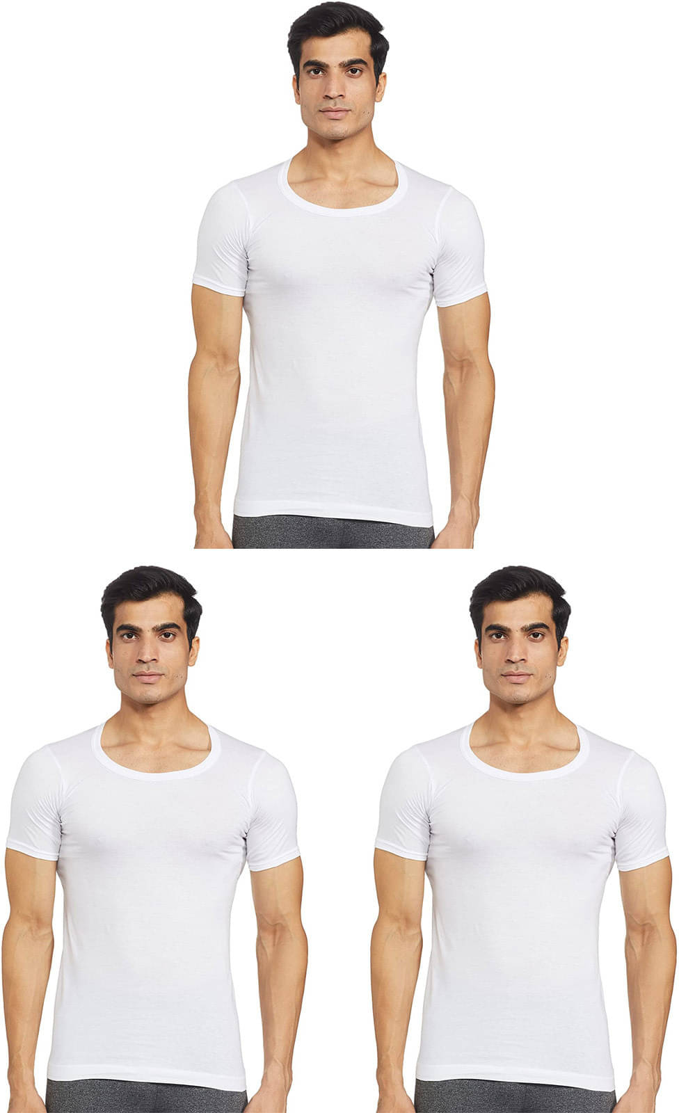 Rupa Frontline Pack of 3 Cotton Basic Vest For Men ( White ) Rupa Frontline Pack of 3 Cotton Basic Vest For Men ( White )