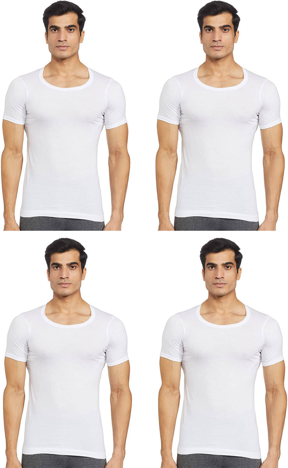 Rupa Frontline Pack of 4 Cotton Basic Vest For Men ( White ) Rupa Frontline Pack of 4 Cotton Basic Vest For Men ( White )