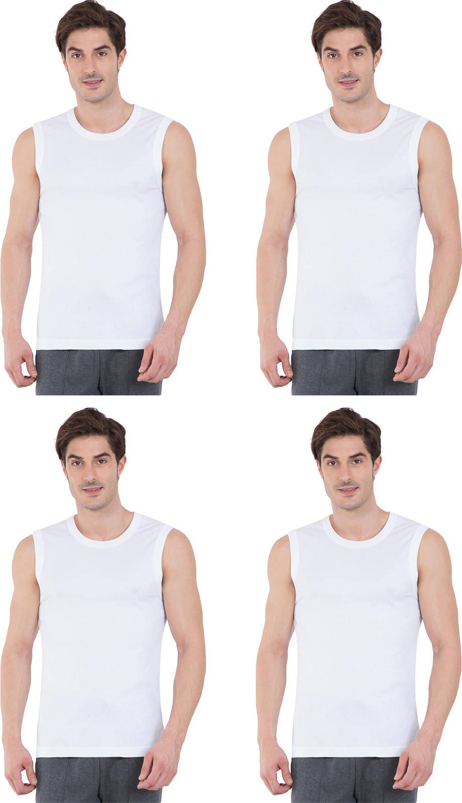     			Rupa Frontline Pack of 4 Cotton Basic Vest For Men ( Multicolor )