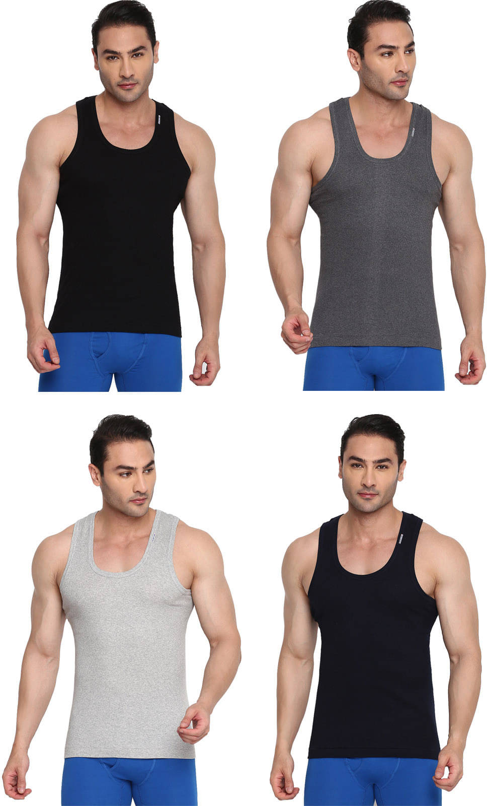 Rupa Frontline Pack of 4 Cotton Basic Vest For Men ( Multicolor ) Rupa Frontline Pack of 4 Cotton Basic Vest For Men ( Multicolor )