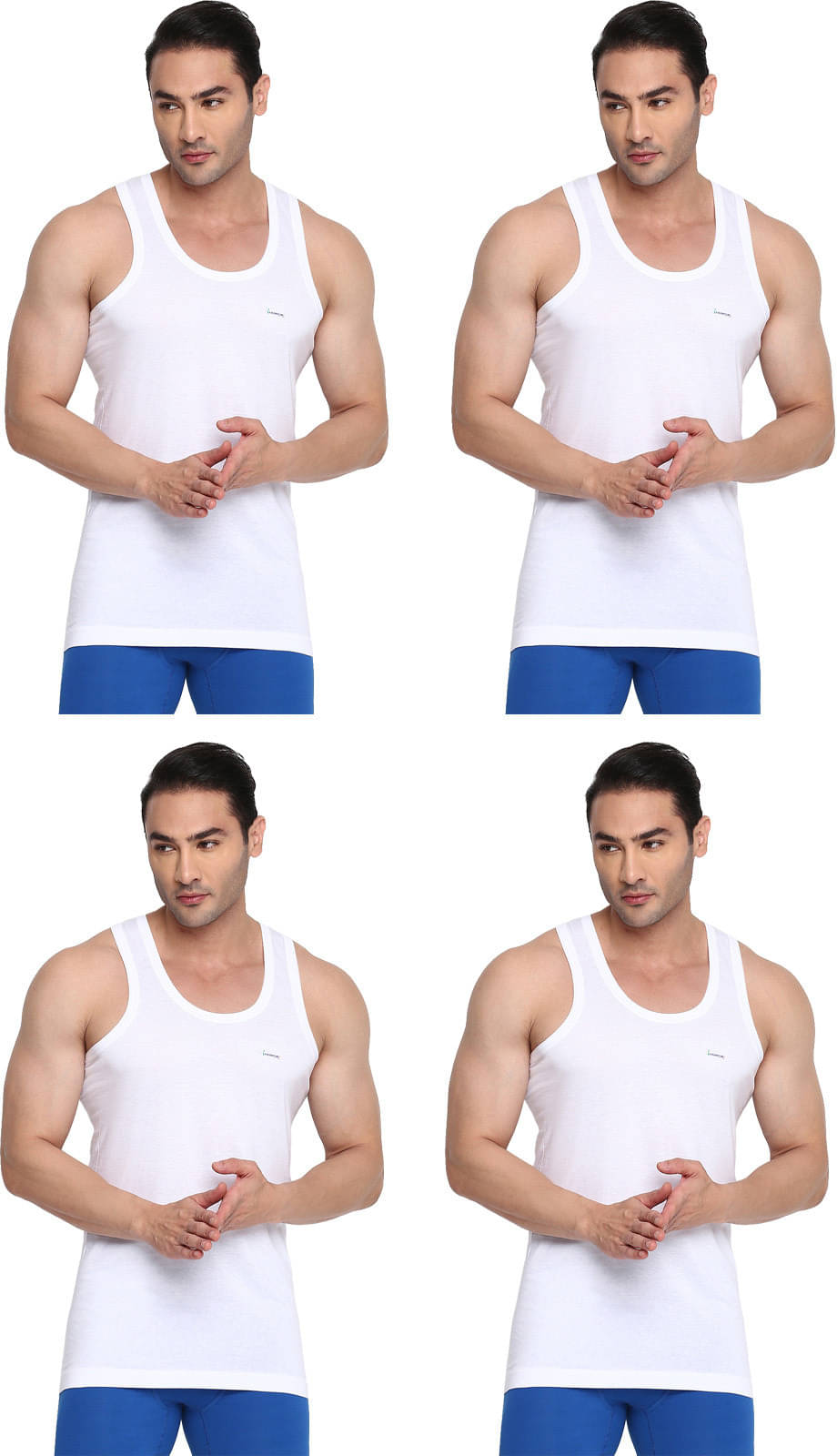 Rupa Frontline Pack of 4 Cotton Basic Vest For Men ( White ) Rupa Frontline Pack of 4 Cotton Basic Vest For Men ( White )