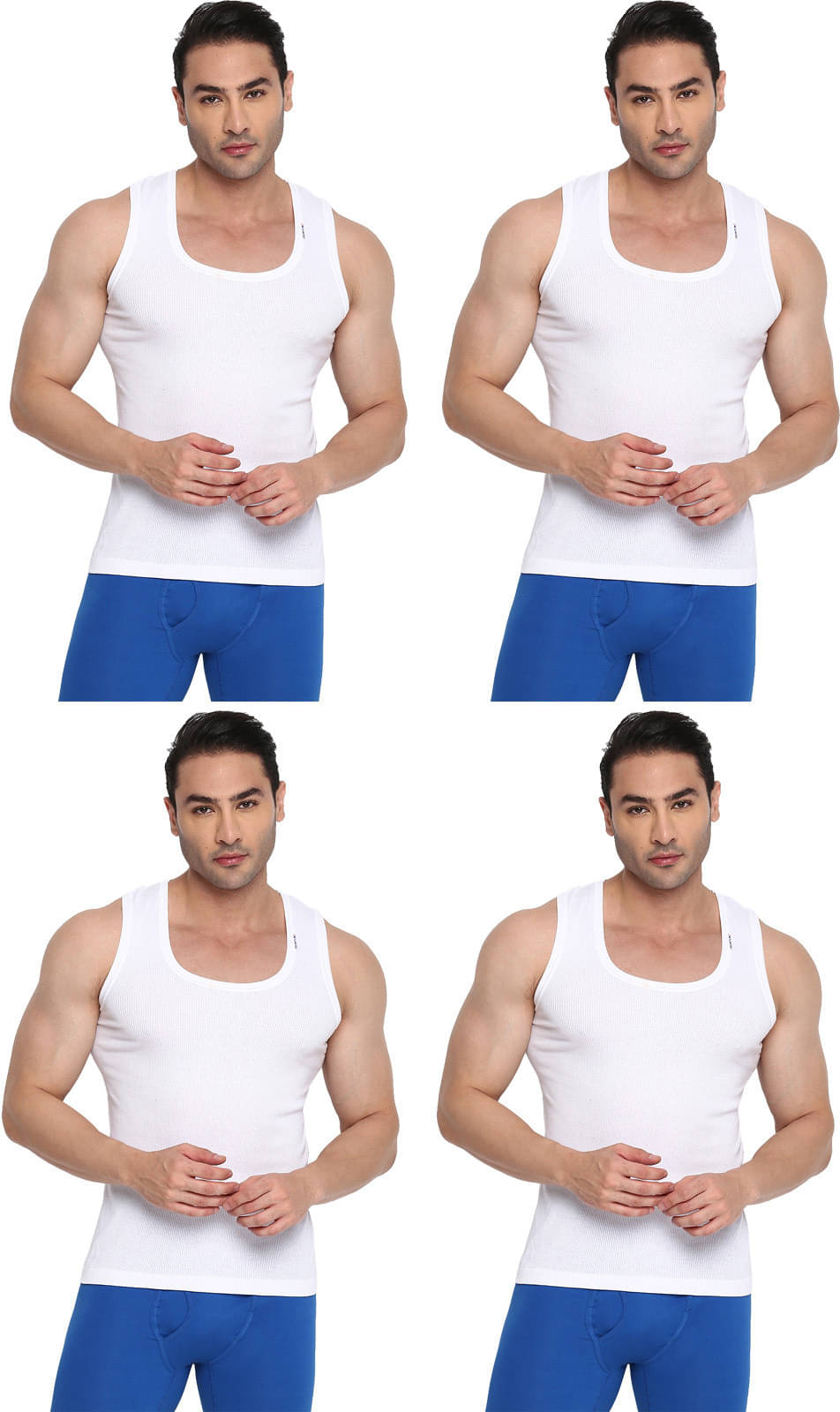     			Rupa Frontline Pack of 4 Cotton Basic Vest For Men ( White )