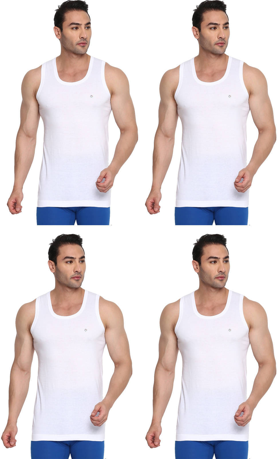     			Rupa Frontline Pack of 4 Cotton Basic Vest For Men ( White )