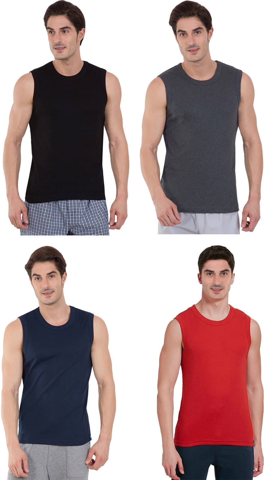 Rupa Frontline Pack of 4 Cotton Basic Vest For Men ( Multicolor ) Rupa Frontline Pack of 4 Cotton Basic Vest For Men ( Multicolor )