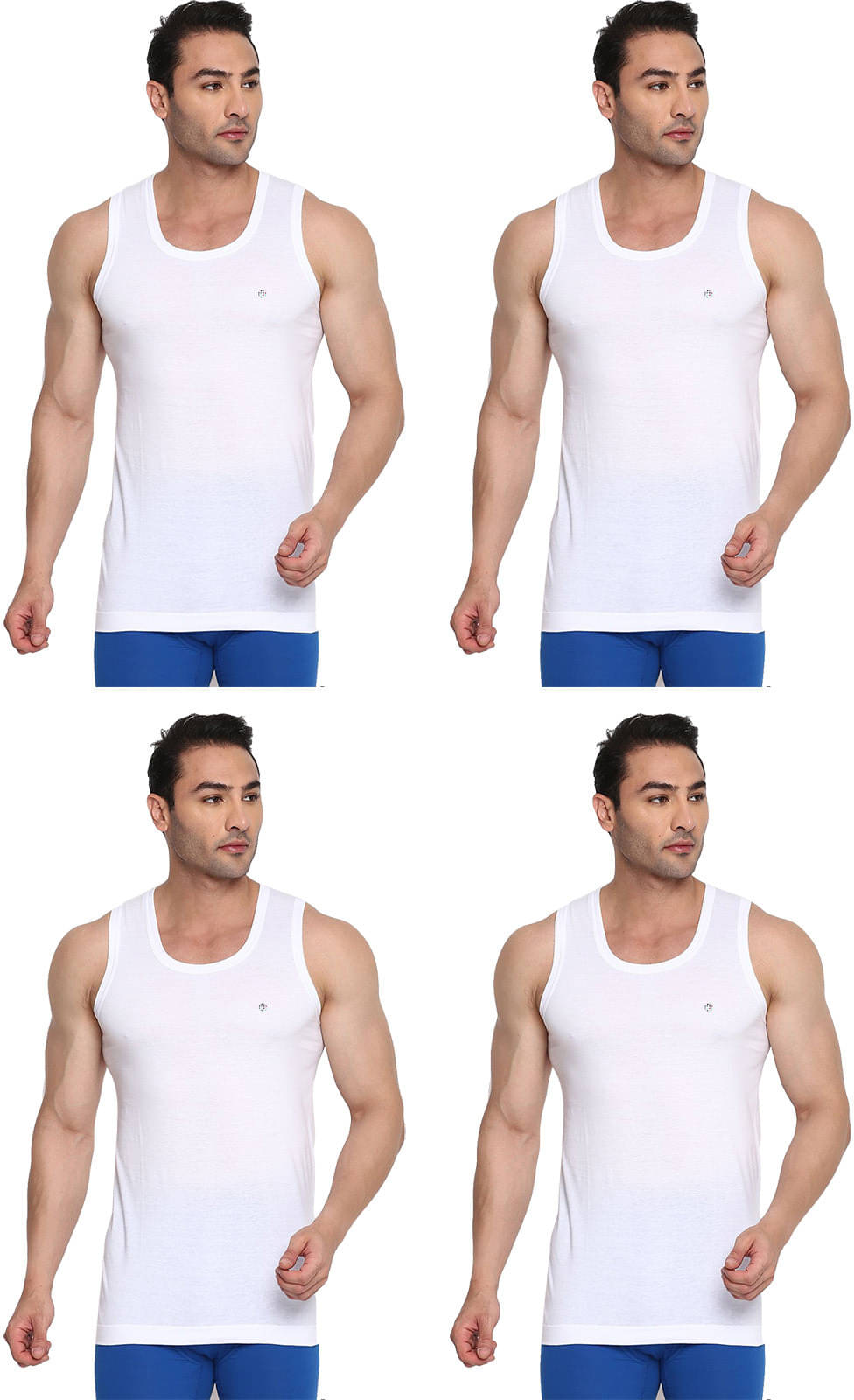 Rupa Frontline Pack of 4 Cotton Basic Vest For Men ( Multicolor ) Rupa Frontline Pack of 4 Cotton Basic Vest For Men ( Multicolor )