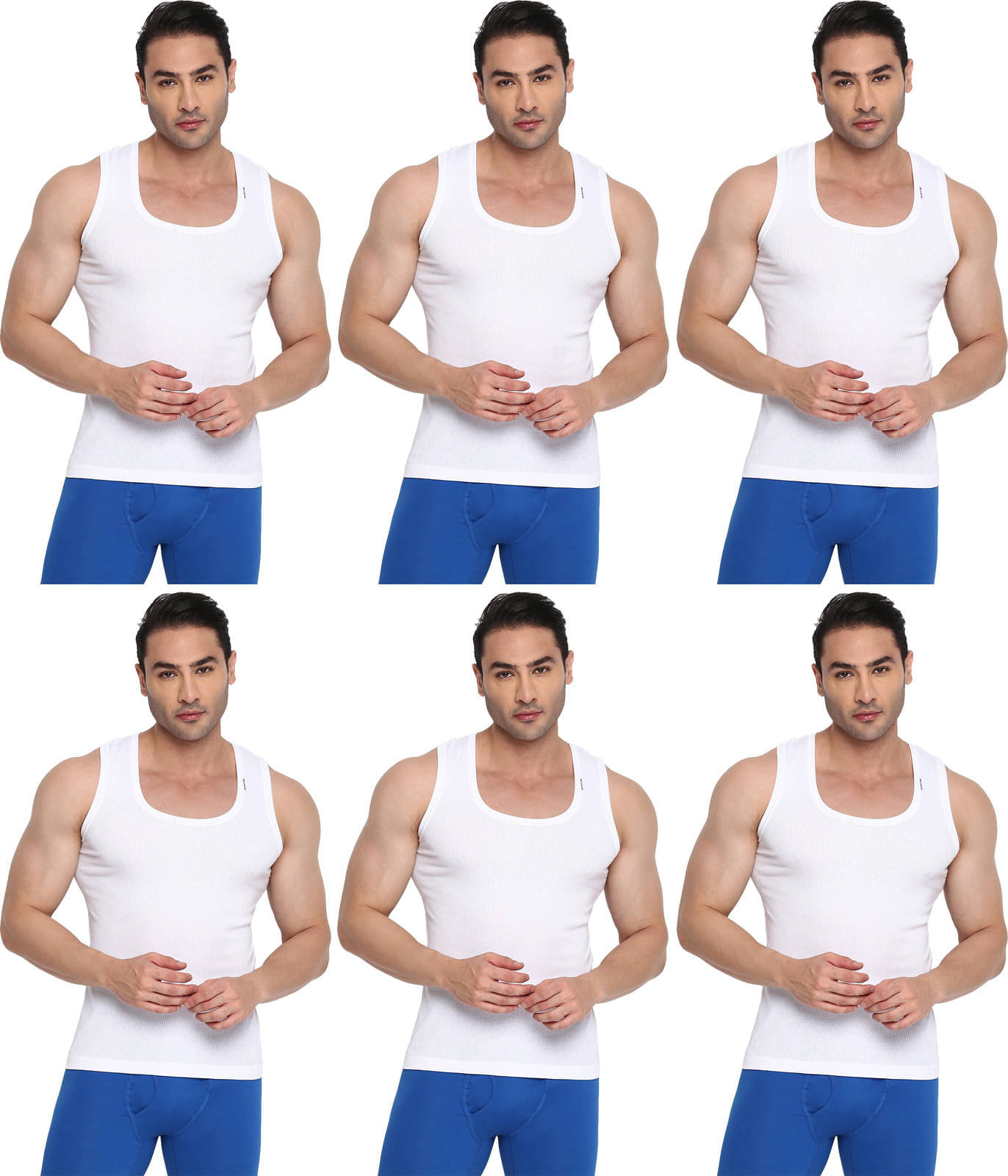 Rupa Frontline Pack of 6 Cotton Basic Vest For Men ( White ) Rupa Frontline Pack of 6 Cotton Basic Vest For Men ( White )