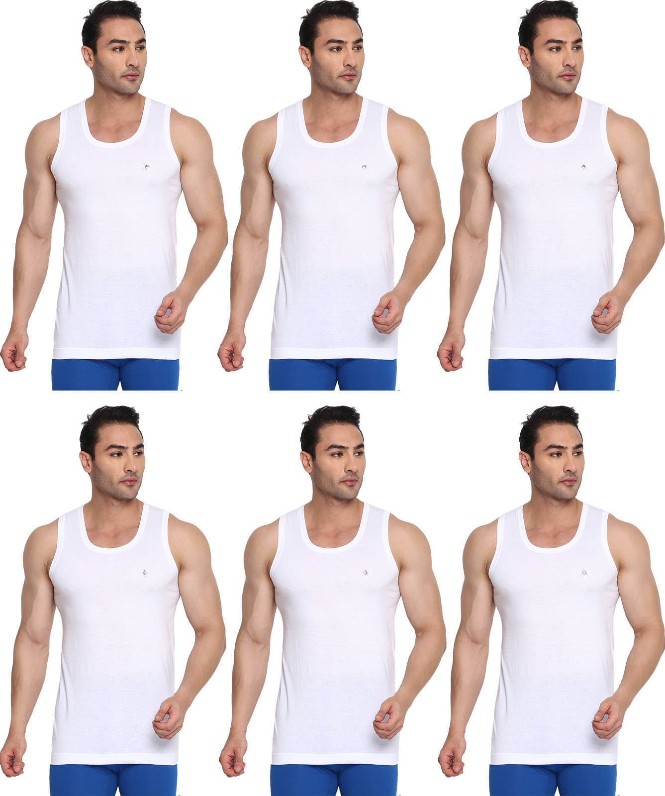 Rupa Frontline Pack of 6 Cotton Basic Vest For Men ( White ) Rupa Frontline Pack of 6 Cotton Basic Vest For Men ( White )