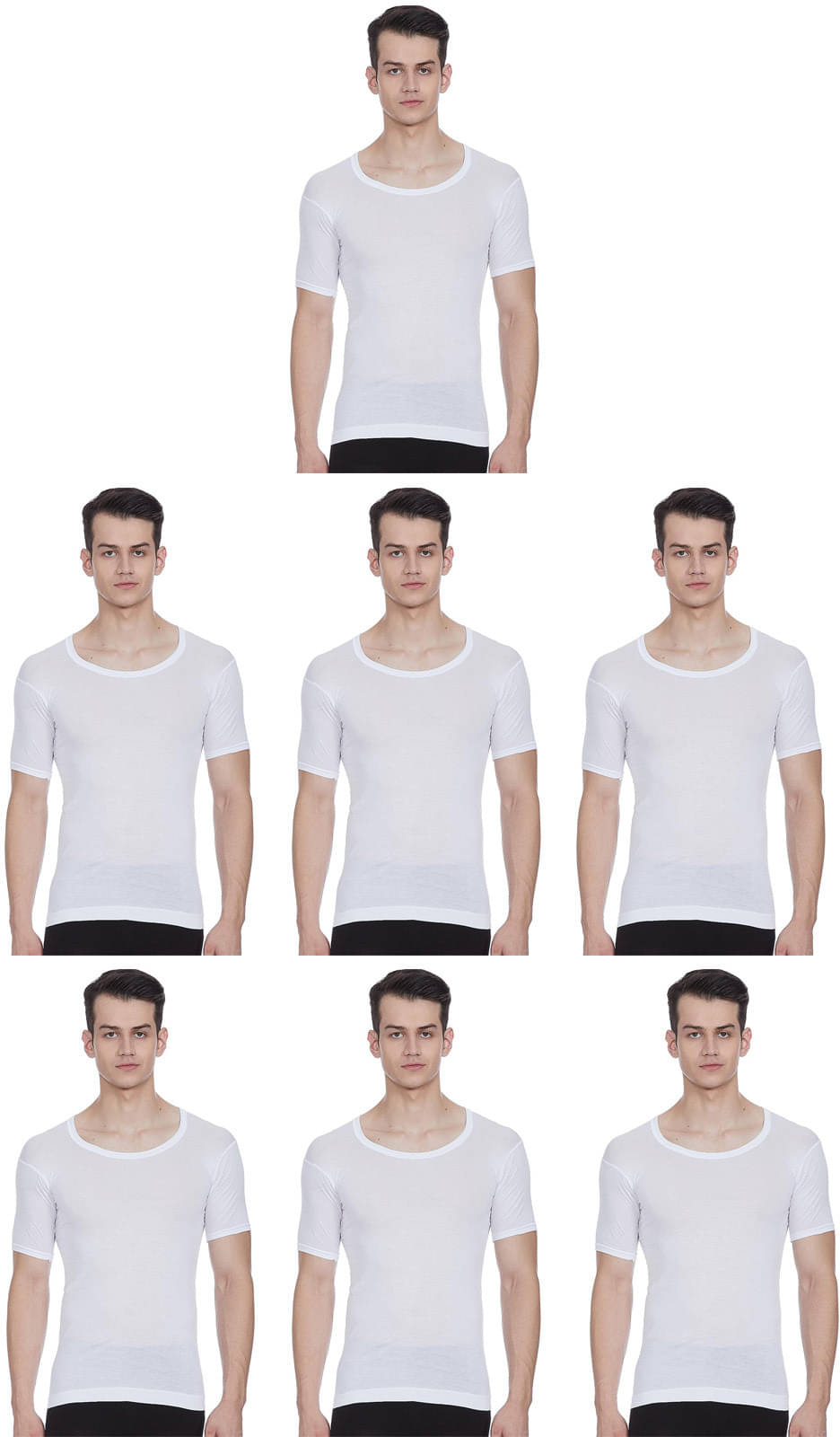 Rupa Frontline Pack of 7 Cotton Basic Vest For Men ( White ) Rupa Frontline Pack of 7 Cotton Basic Vest For Men ( White )