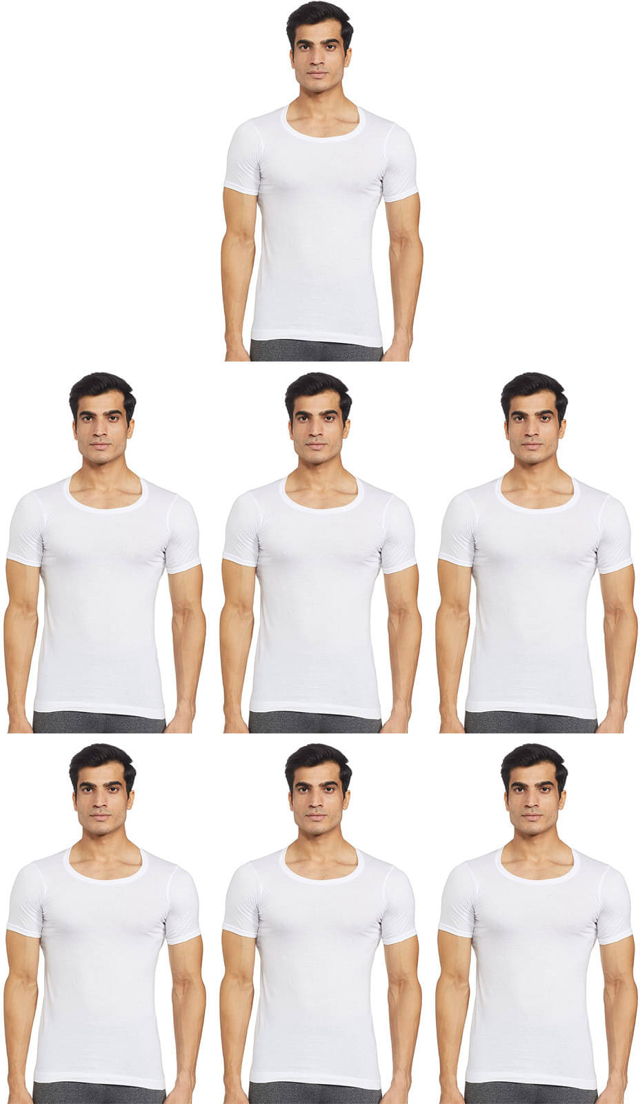 Rupa Frontline Pack of 7 Cotton Basic Vest For Men ( White ) Rupa Frontline Pack of 7 Cotton Basic Vest For Men ( White )