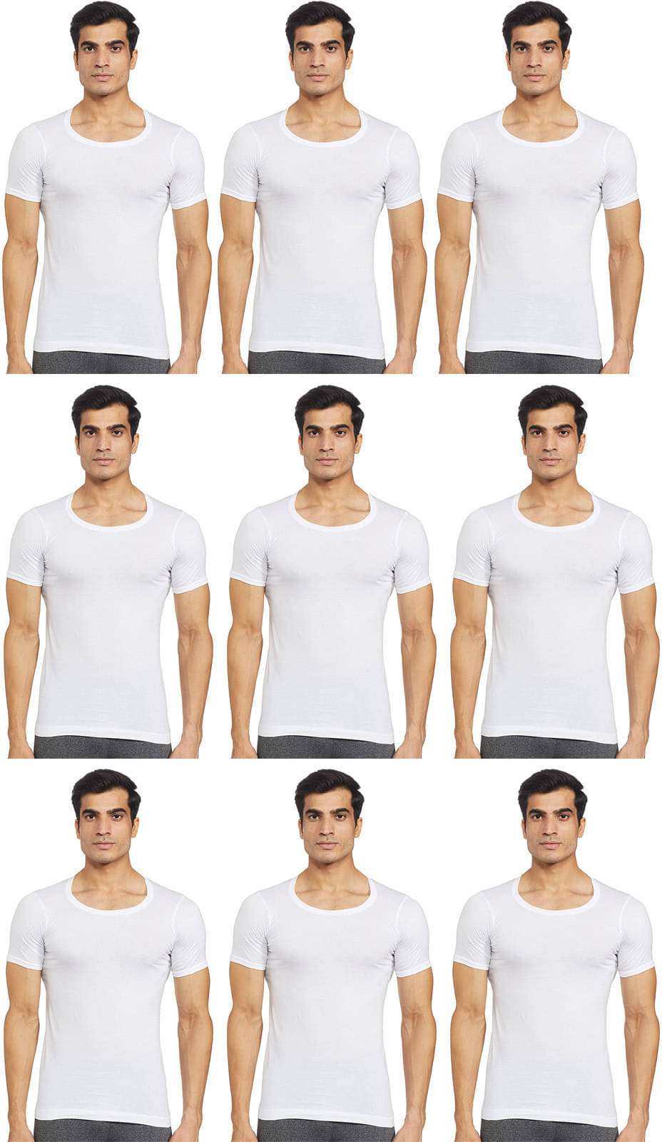 Rupa Frontline Pack of 9 Cotton Basic Vest For Men ( White ) Rupa Frontline Pack of 9 Cotton Basic Vest For Men ( White )