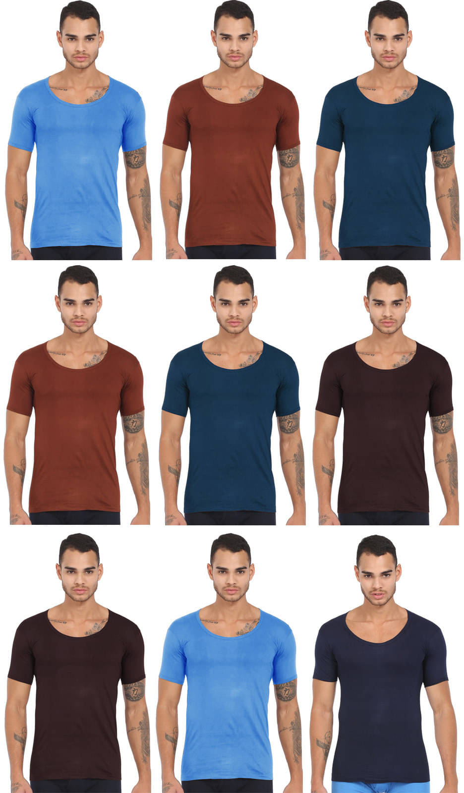 Rupa Frontline Pack of 9 Cotton Basic Vest For Men ( Multicolor ) Rupa Frontline Pack of 9 Cotton Basic Vest For Men ( Multicolor )