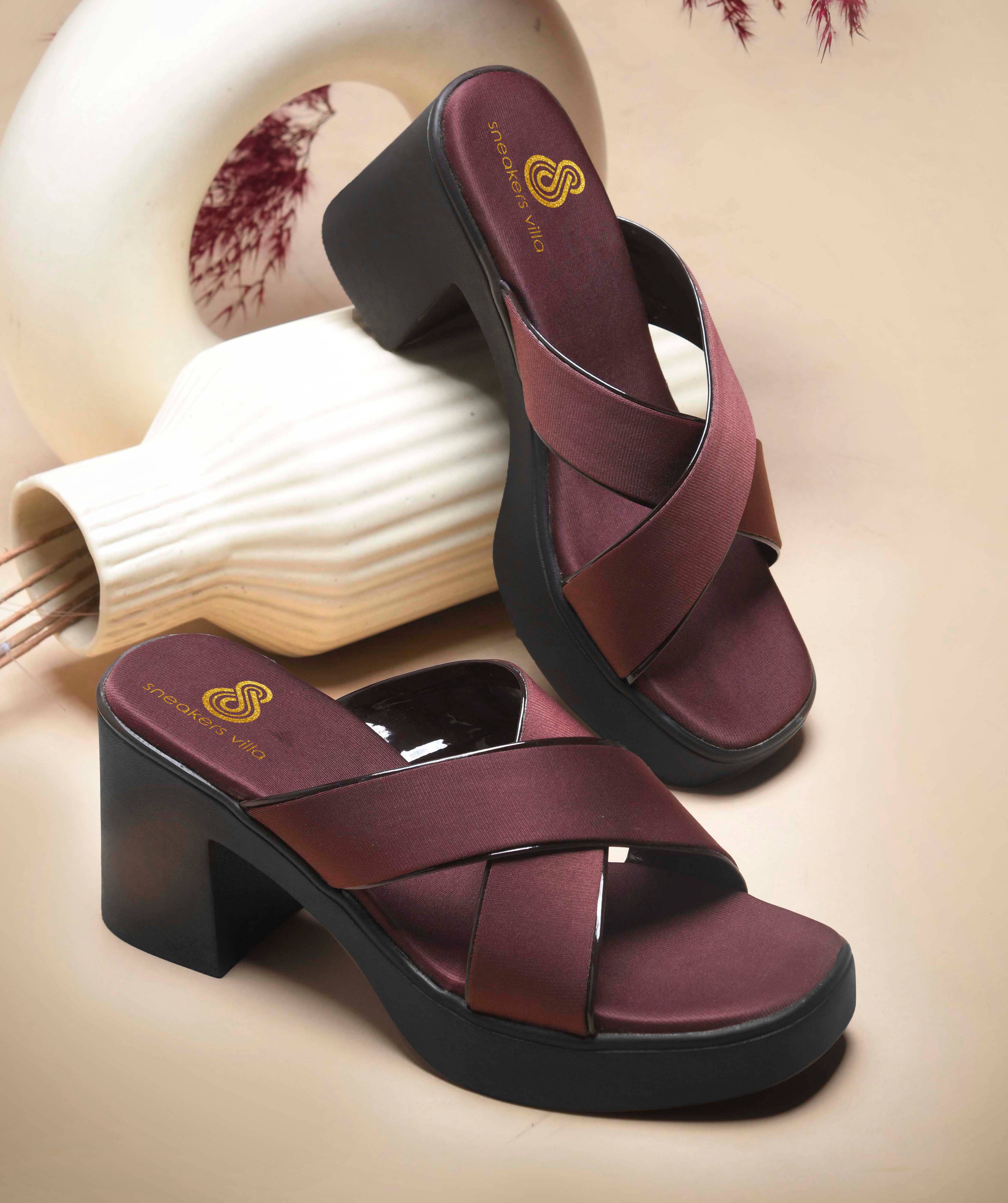 Sneakersvilla Brown Women's Sandal Heels Sneakersvilla Brown Women's Sandal Heels