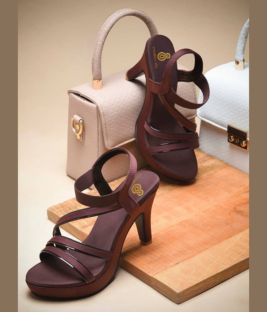 Sneakersvilla Brown Women's Sandal Heels - Heels | Buy online on ZillyBuy