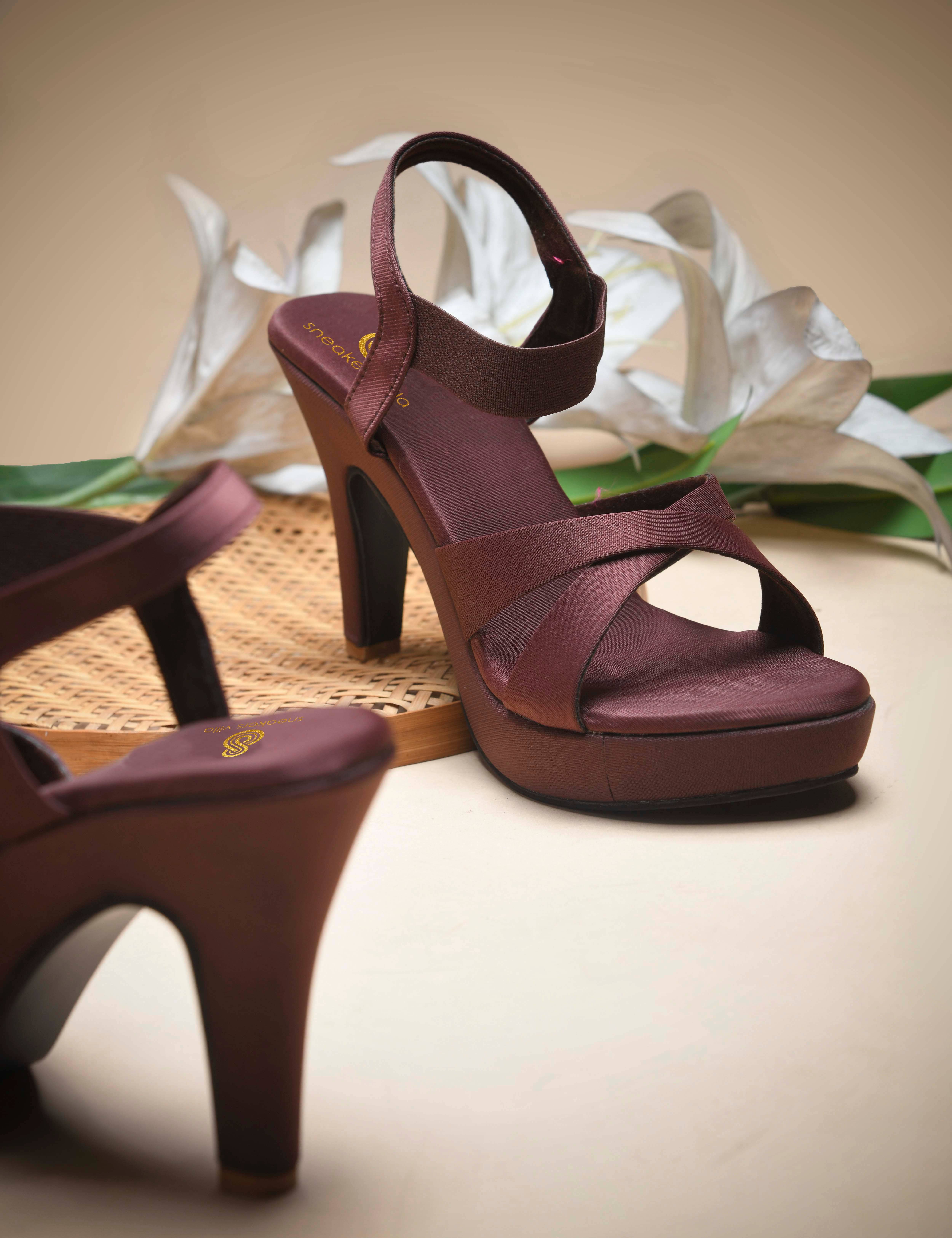     			Sneakersvilla Brown Women's Sandal Heels