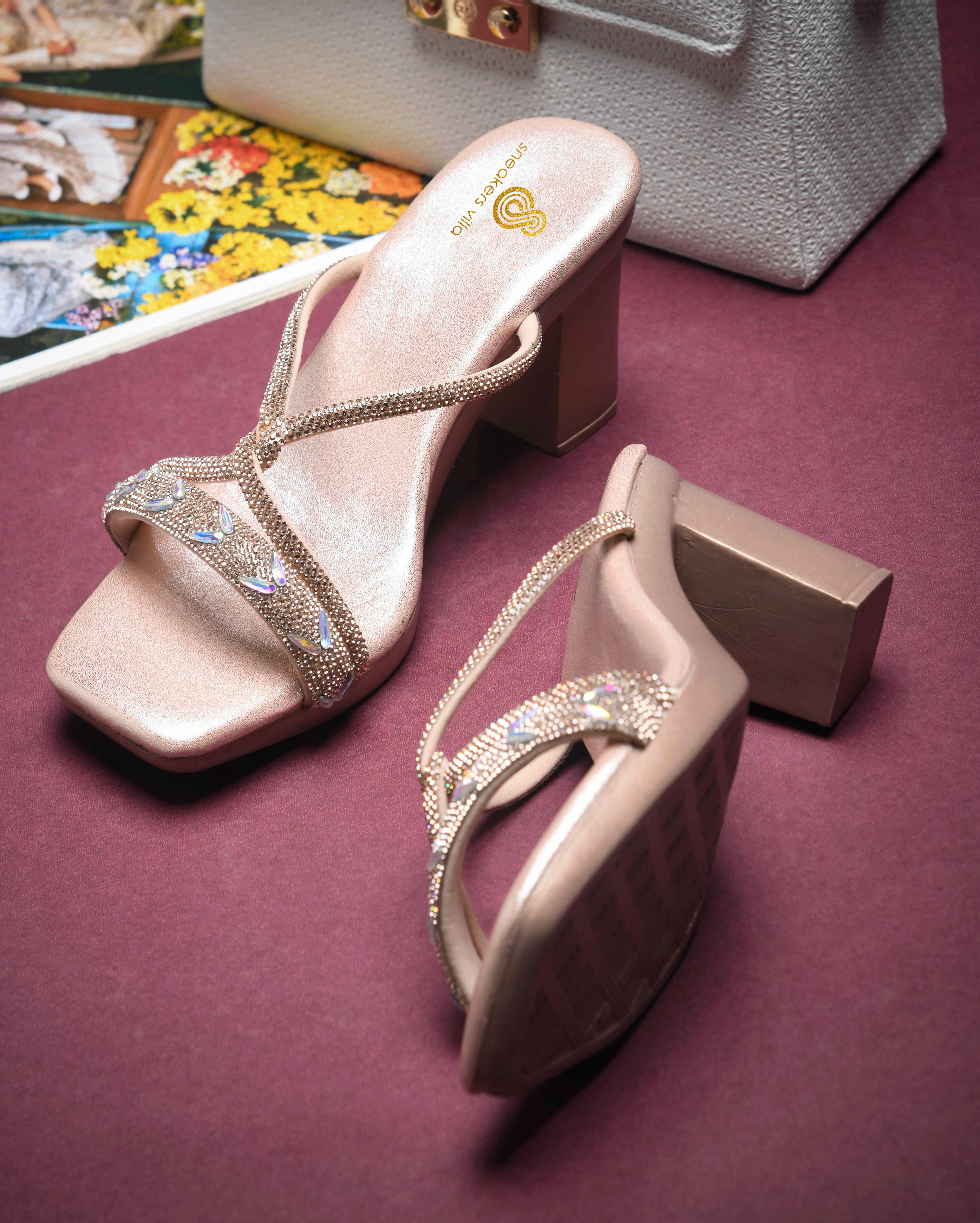     			Sneakersvilla Peach Women's Sandal Heels