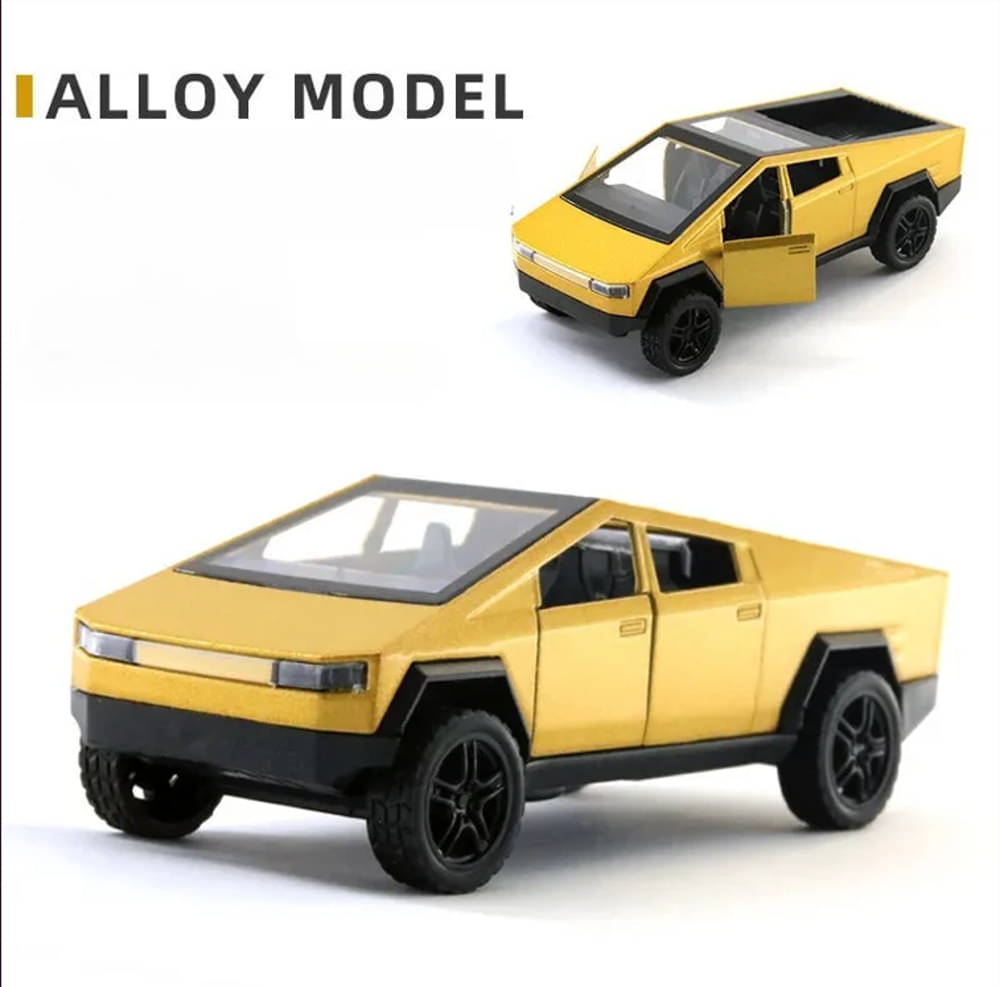     			Tesla Cybertruck Style Toy – 1:32 Scale Die-Cast Alloy Model Car with Openable Doors (Golden Edition)