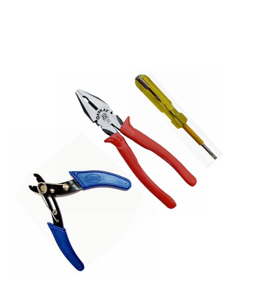     			3pc Hand Tools Kit (8inch Plier,Wire Cutter & Tester) OayKay Tools