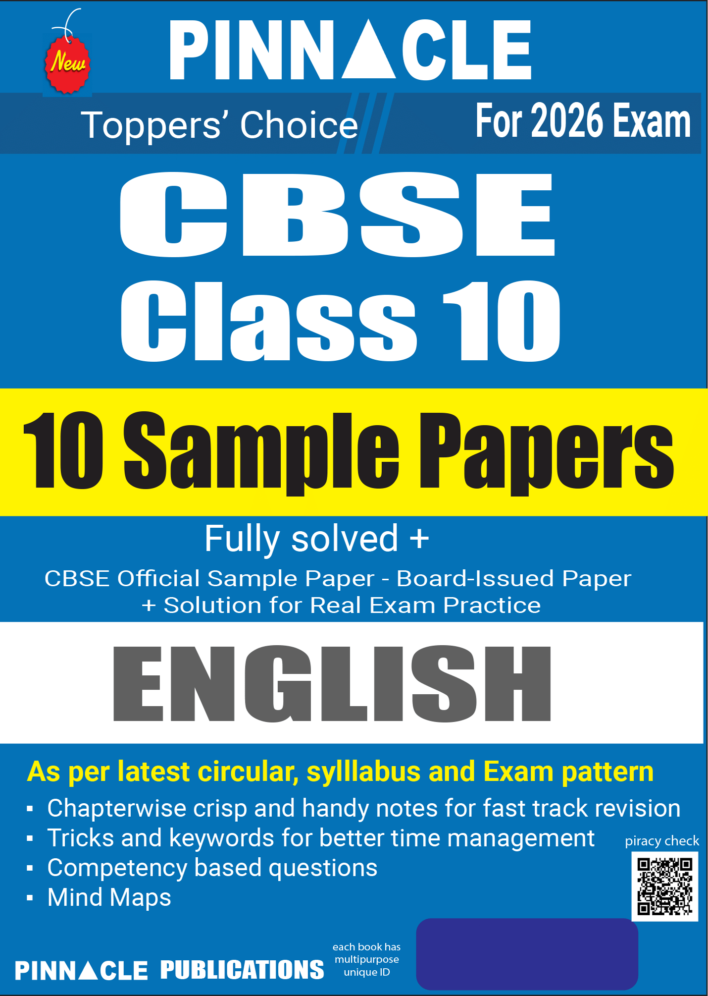     			CBSE Class 10 English – 2025 Board Solved Papers + CBSE Official Sample Paper 2025 + 10 Solved Sample Papers  | For 2026 Exam