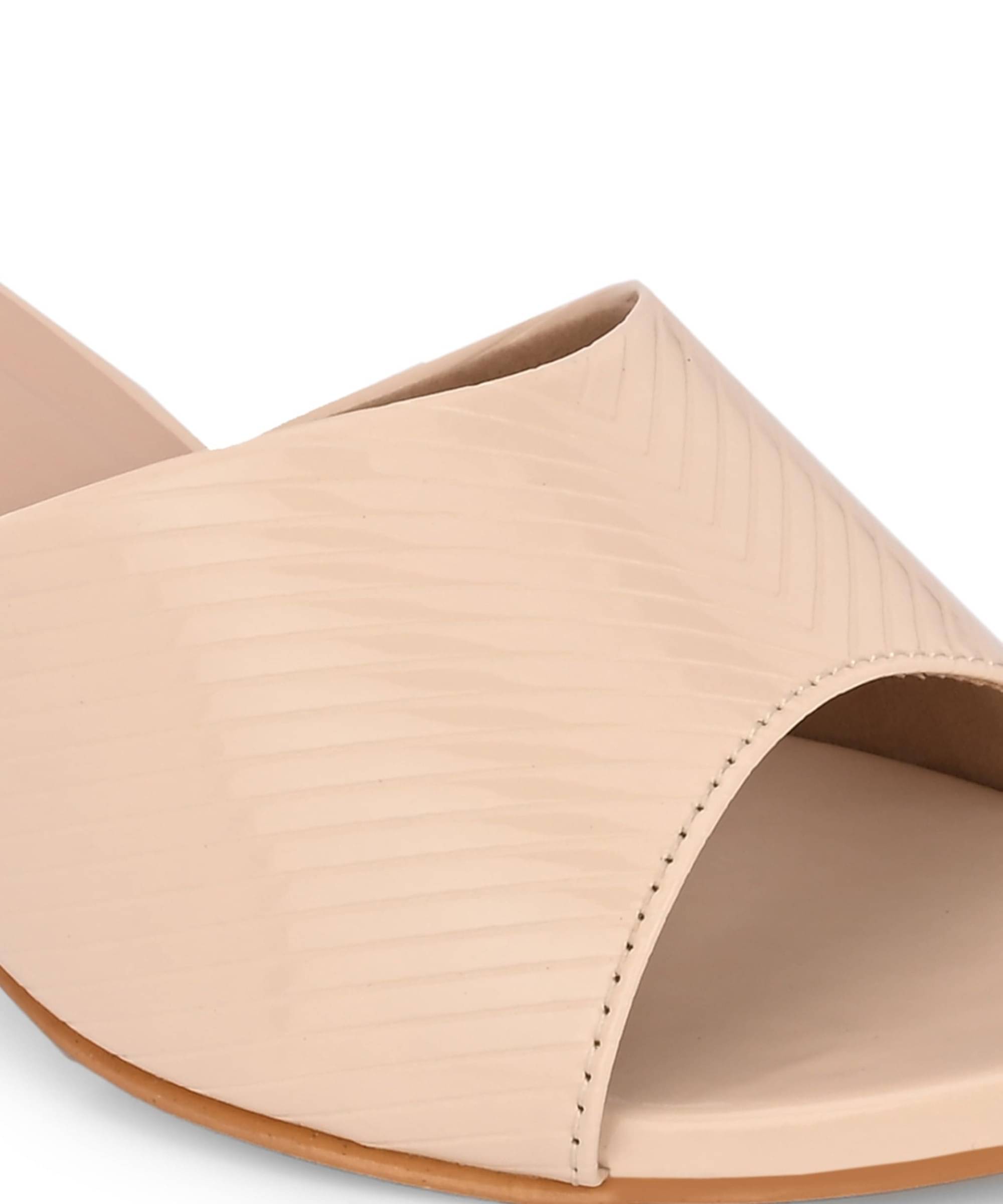 CLOG LONDON Beige Women's Slip On Heels     			CLOG LONDON Beige Women's Slip On Heels