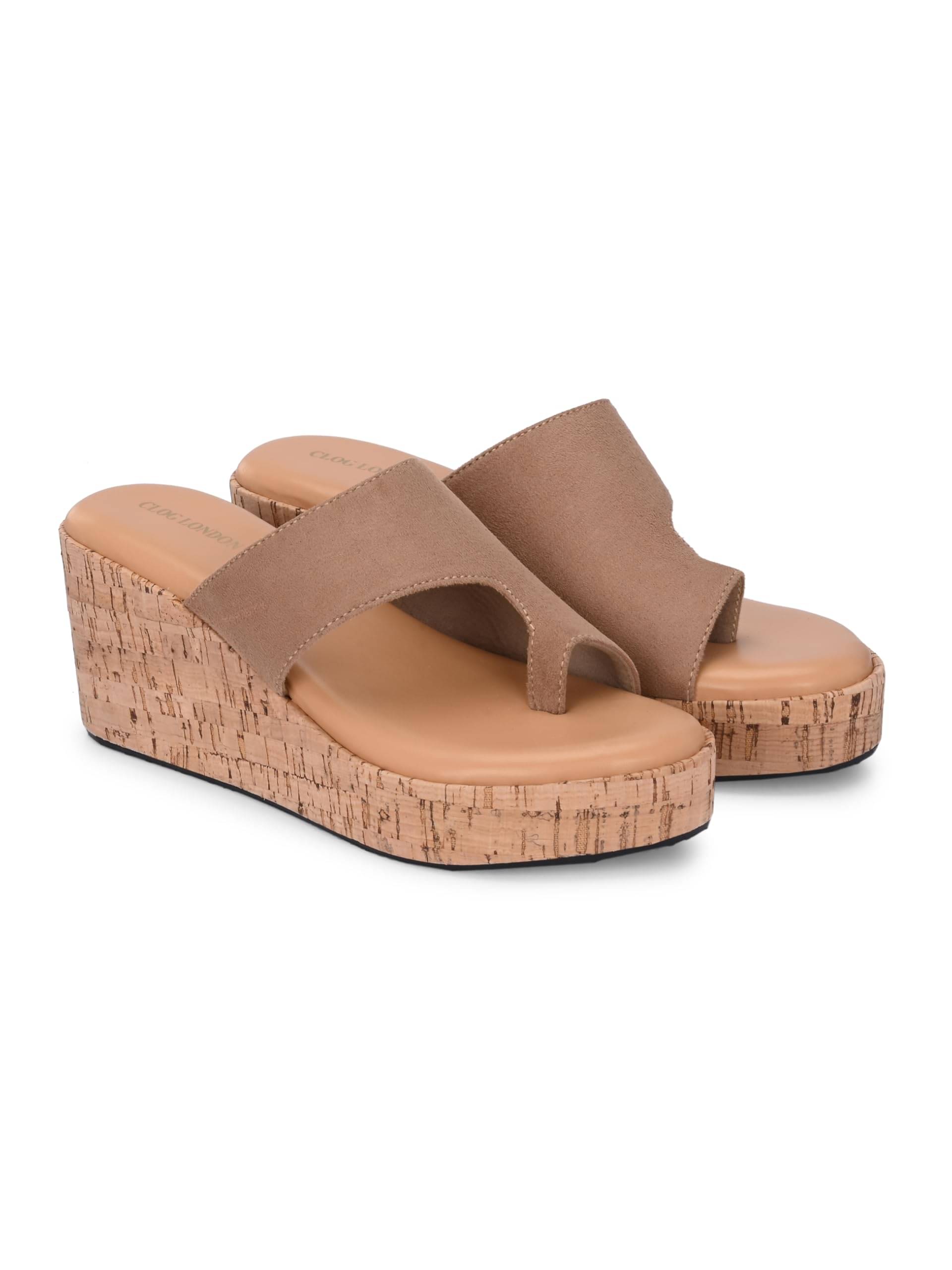     			CLOG LONDON Beige Women's Slip On Heels