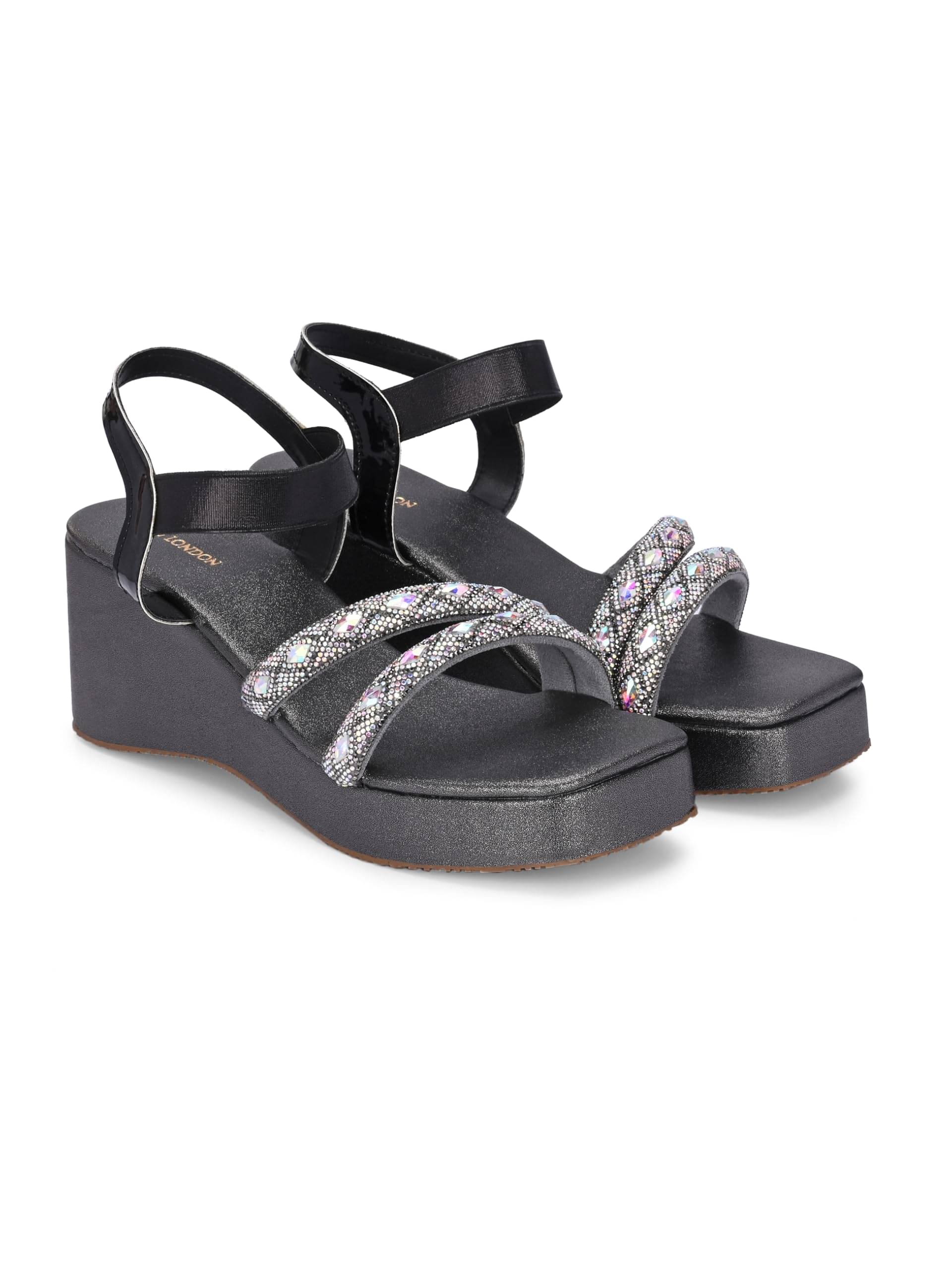 CLOG LONDON Black Women's Slip On Heels     			CLOG LONDON Black Women's Slip On Heels