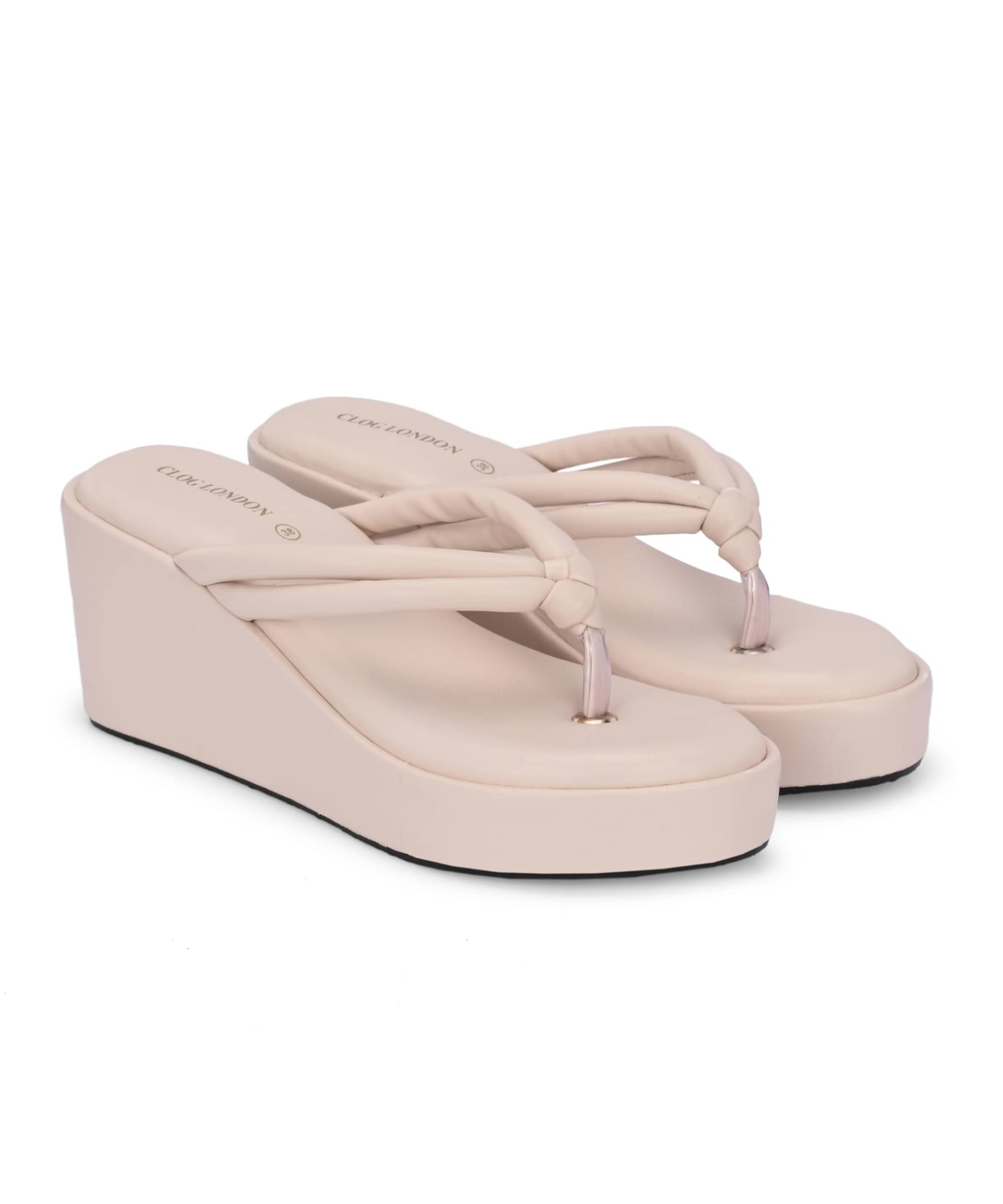     			CLOG LONDON Cream Women's Slip On Heels