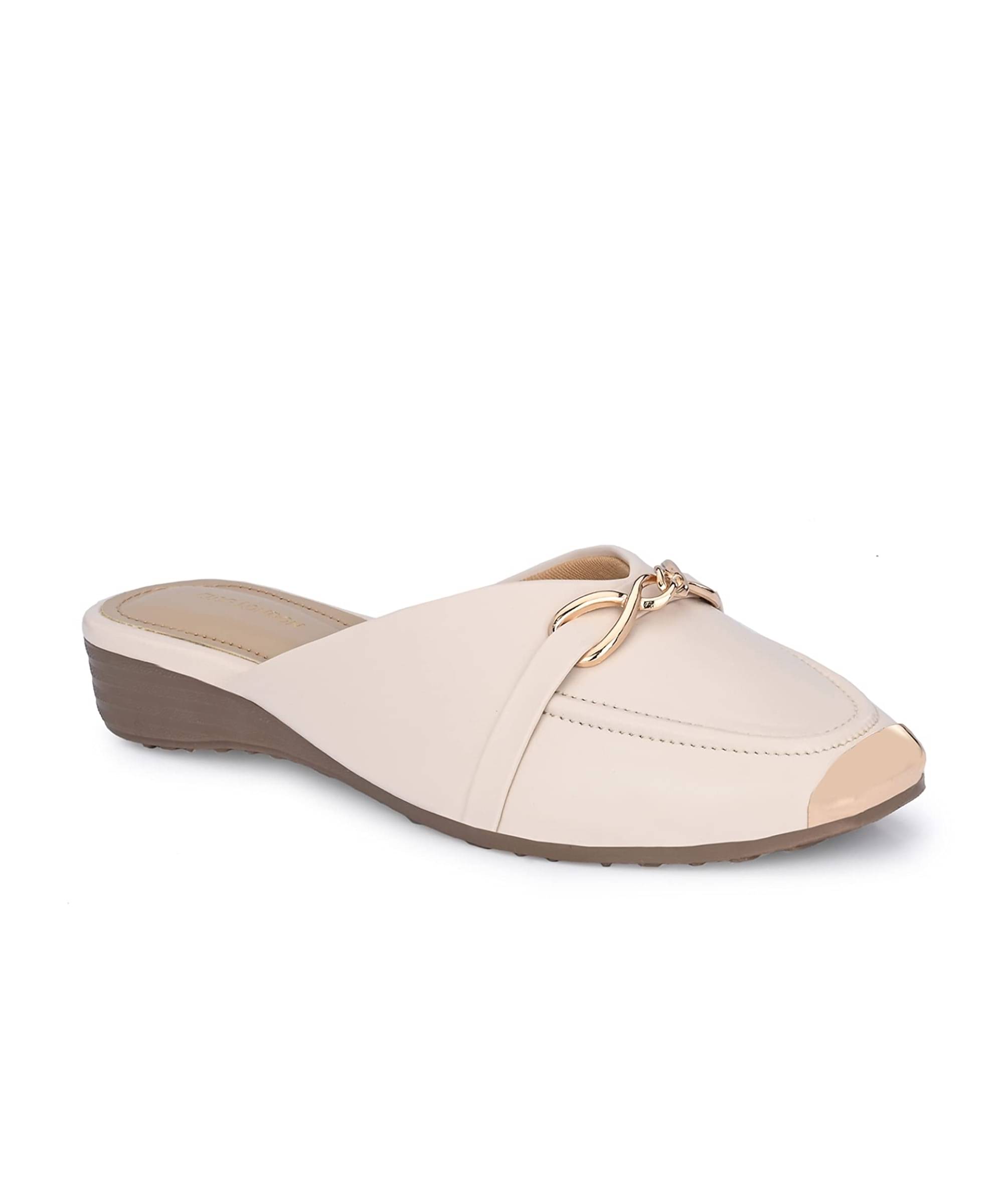     			CLOG LONDON Off White Women's Slip On Heels