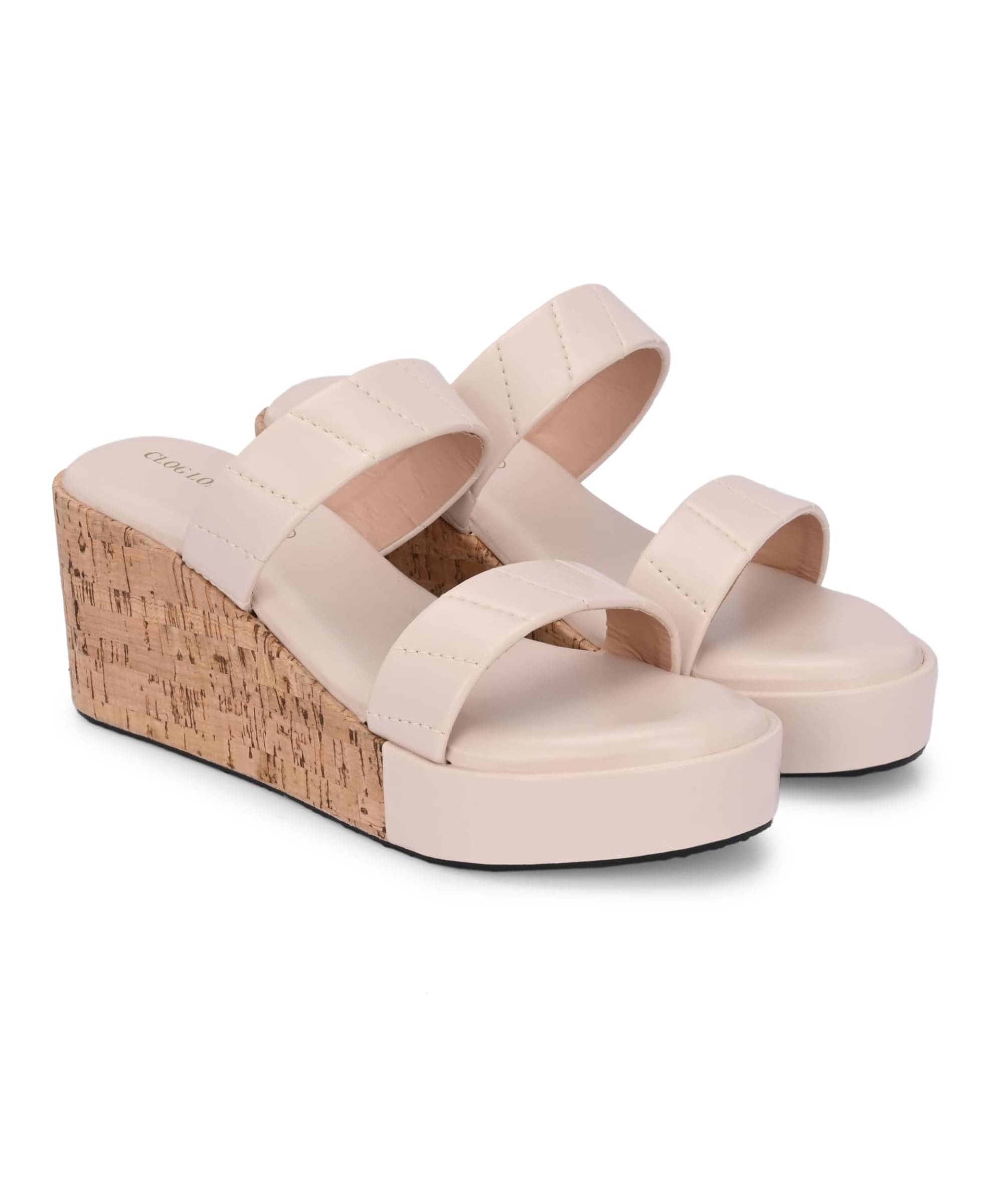     			CLOG LONDON Off White Women's Slip On Heels